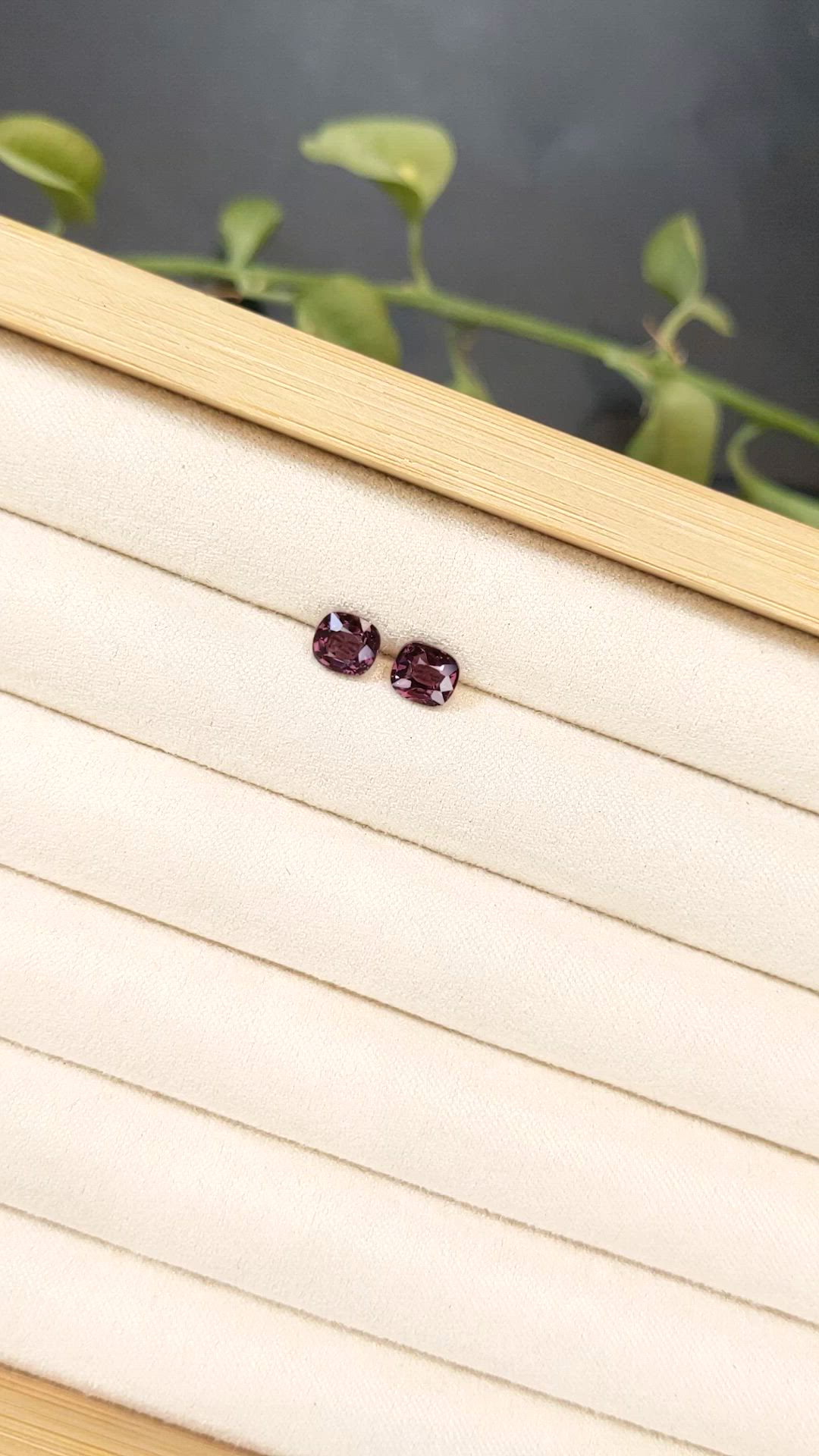 2.30&nbsp;Ct.Tw.Total Carat Weight Purple Spinel Pair from Burma (Myanmar) Size Video