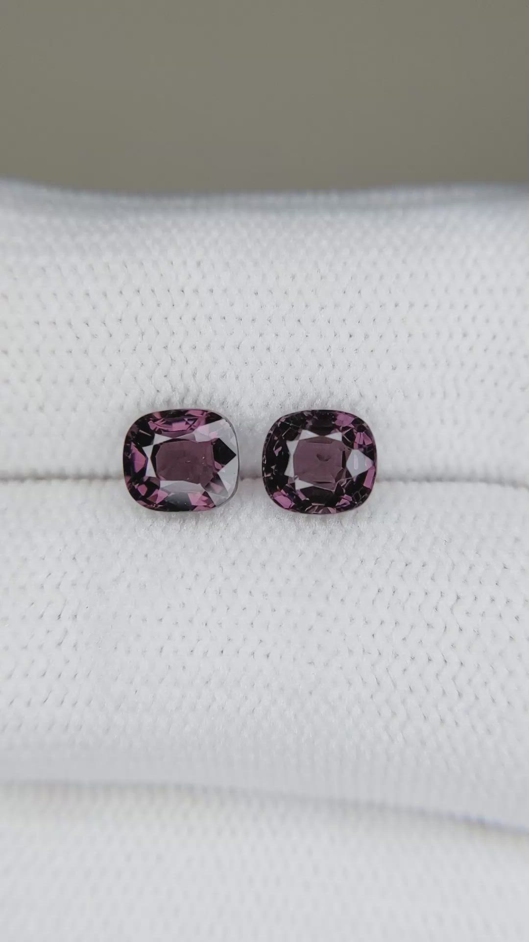 2.30&nbsp;Ct.Tw.Total Carat Weight Purple Spinel Pair from Burma (Myanmar) Size Video