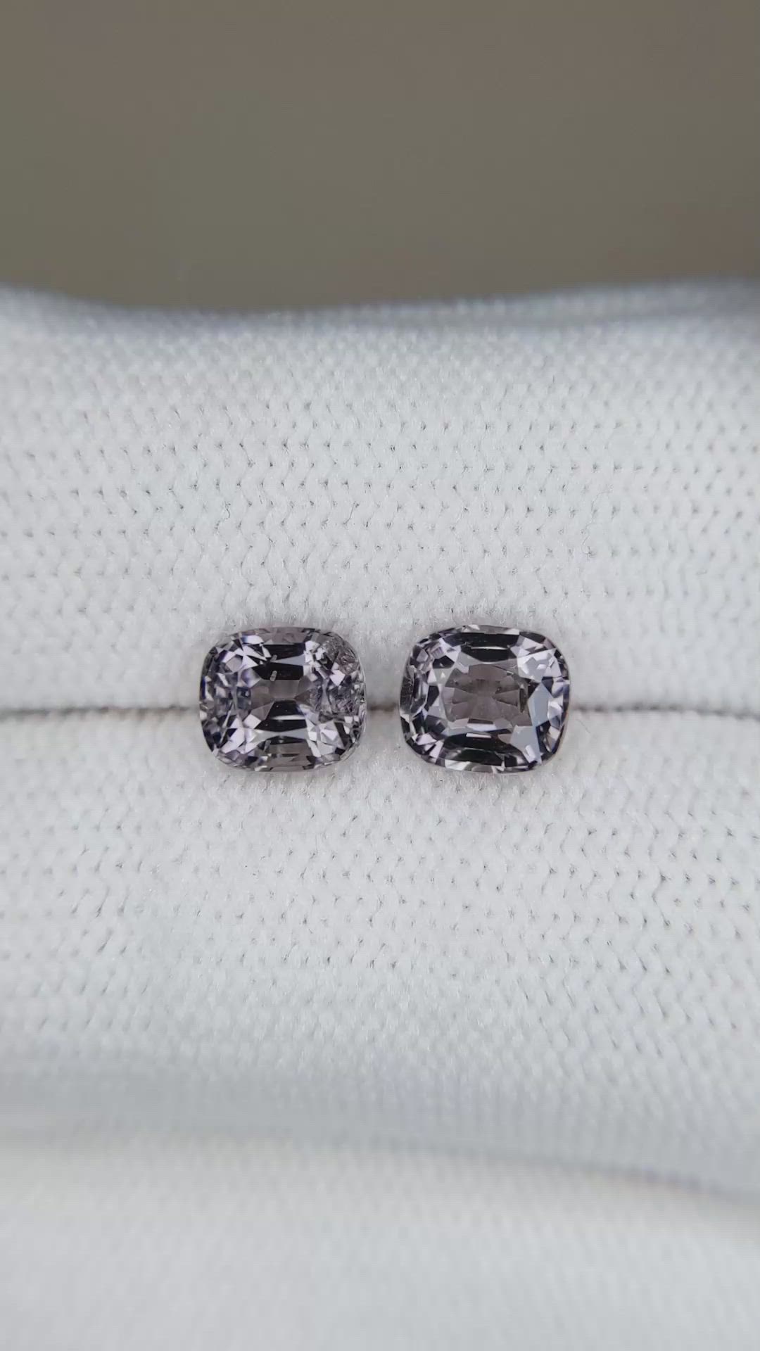 2.23 Ct.Tw.Total Carat Weight Bluish Purple Spinel Pair from Burma (Myanmar) Size Video
