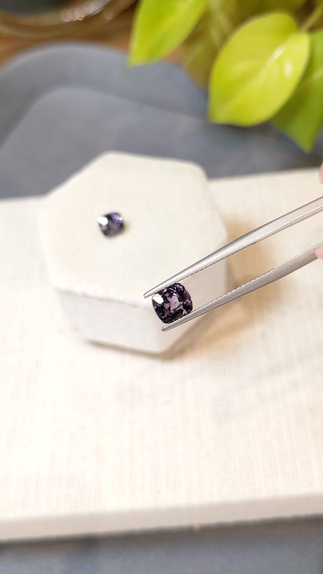 2.46 Ct.Tw.Total Carat Weight Purple Spinel Pair from Burma (Myanmar) Size Video