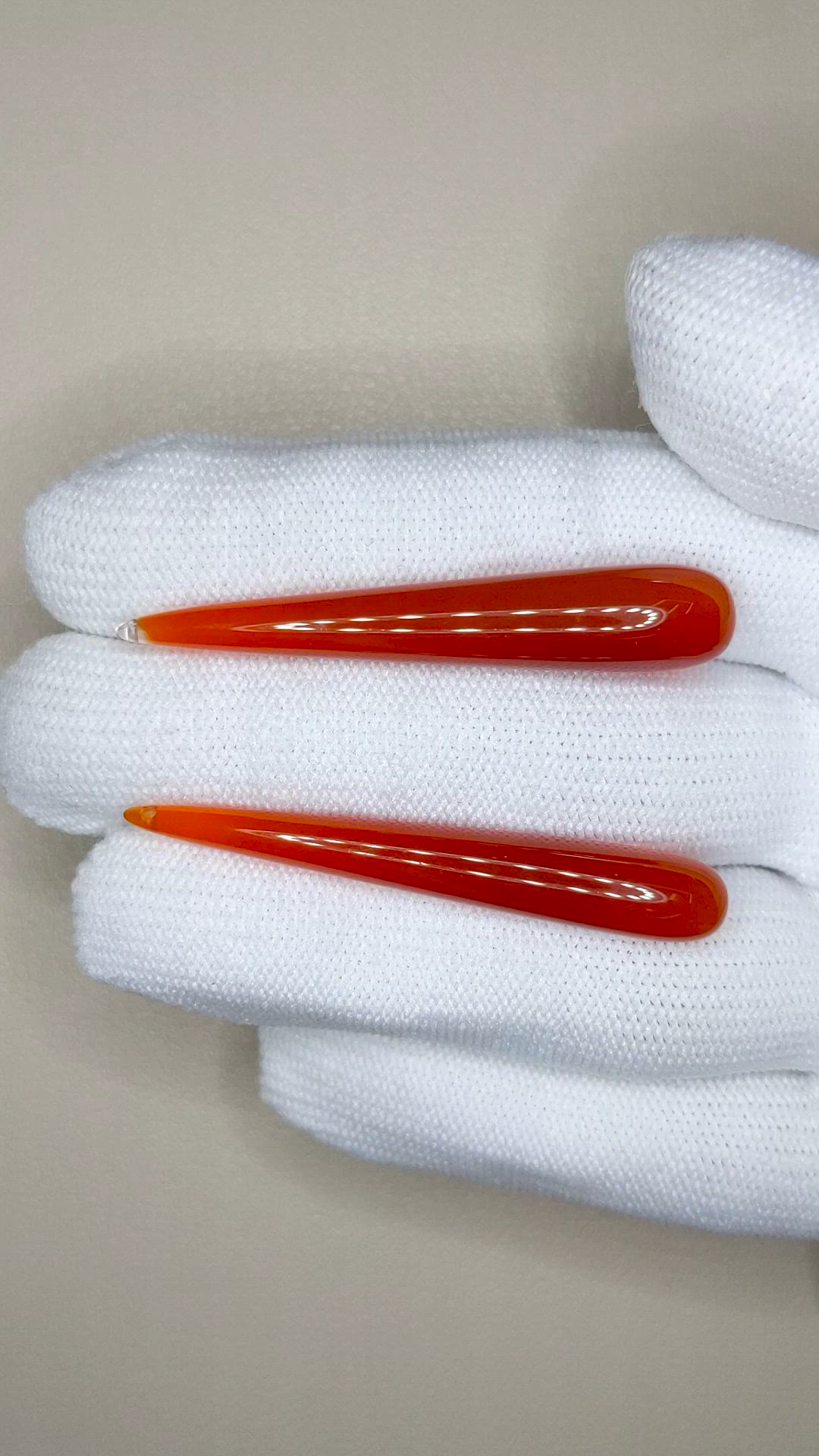 28.33 Ct.Tw.Total Carat Weight Reddish Orange Carnelian Pair from India Size Video