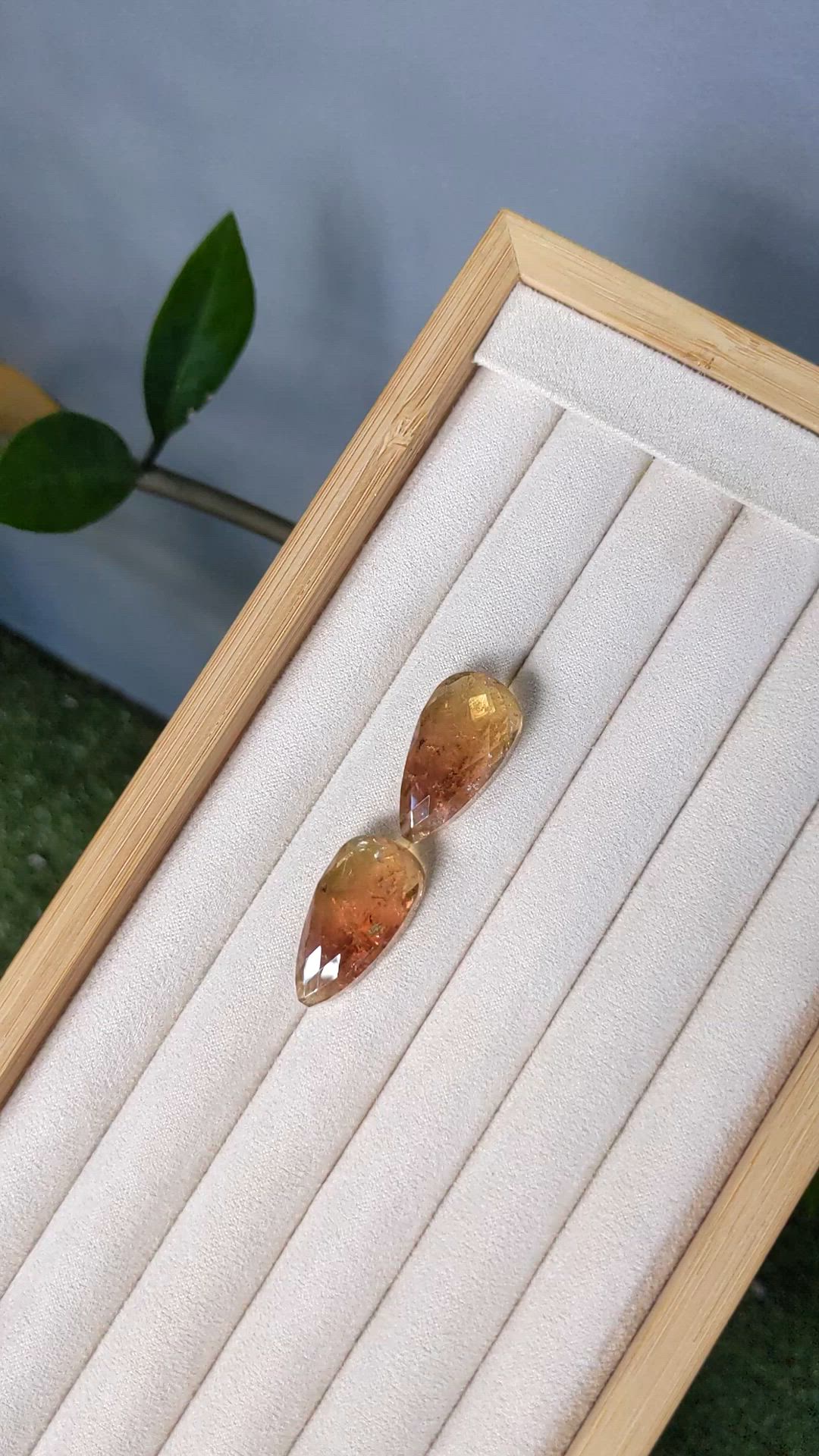 55.99 Ct.Tw.Total Carat Weight Yellowish Brown Tourmaline Pair from Brazil Size Video