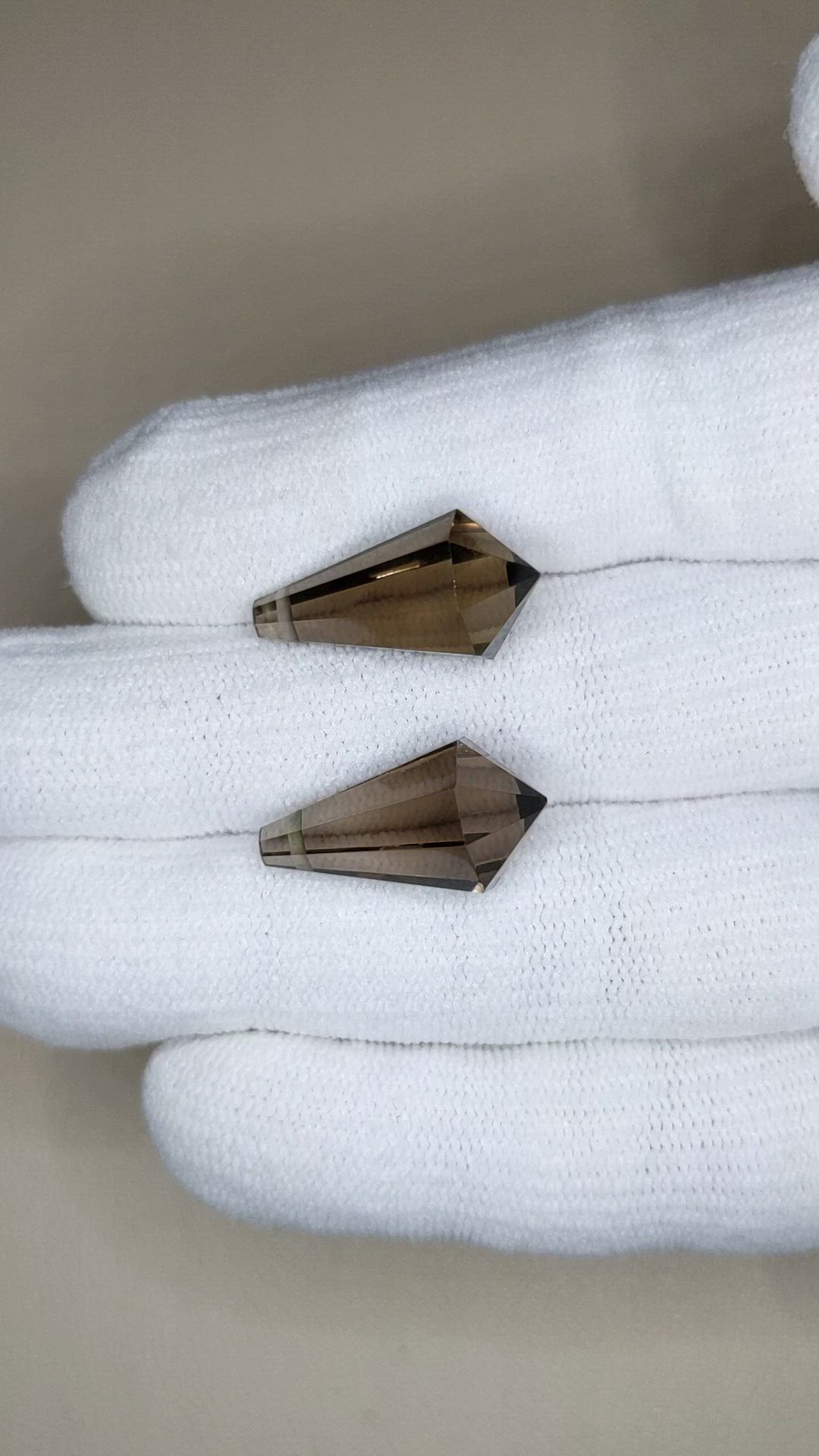 19.39&nbsp;Ct.Tw.Total Carat Weight Brown Smokey Quartz Pair from Brazil Size Video