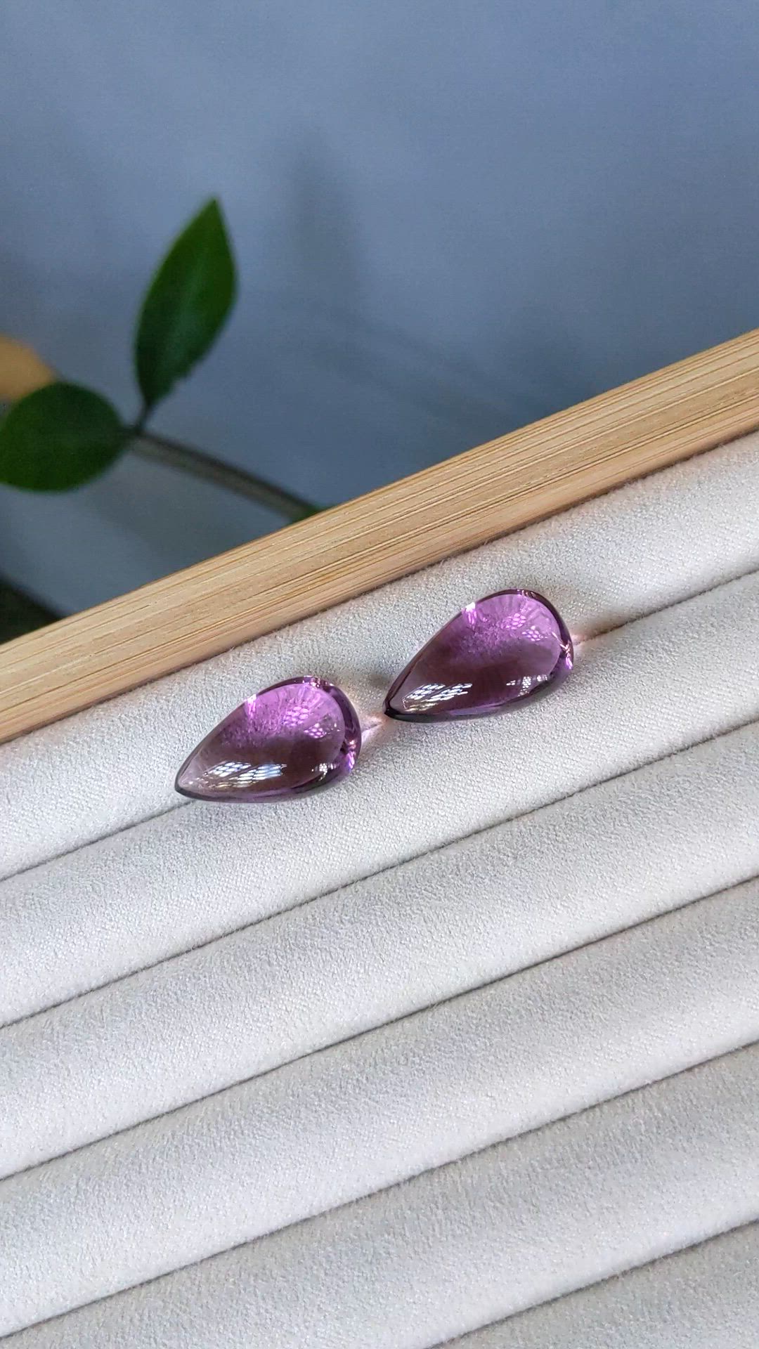 34.91 Ct.Tw.Total Carat Weight Purple Amethyst Pair from Brazil Size Video