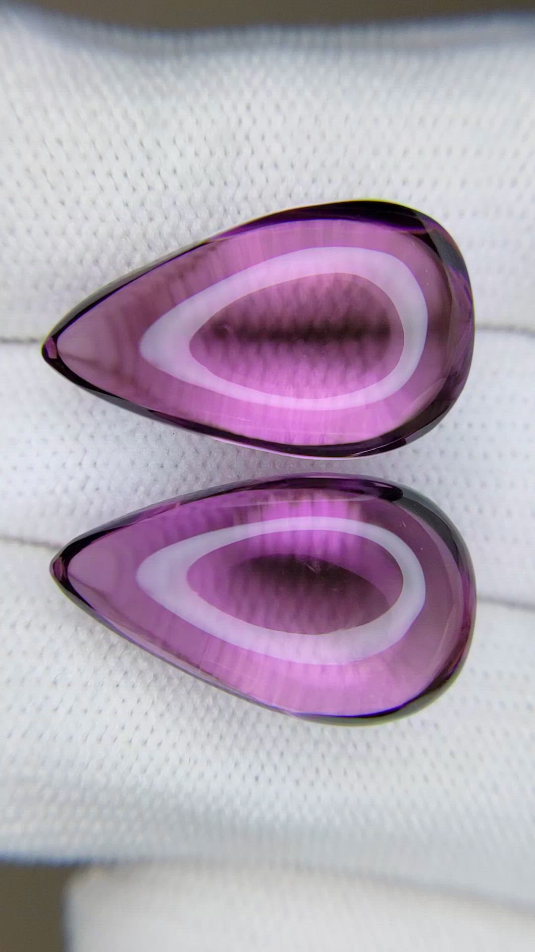 34.91 Ct.Tw.Total Carat Weight Purple Amethyst Pair from Brazil Size Video