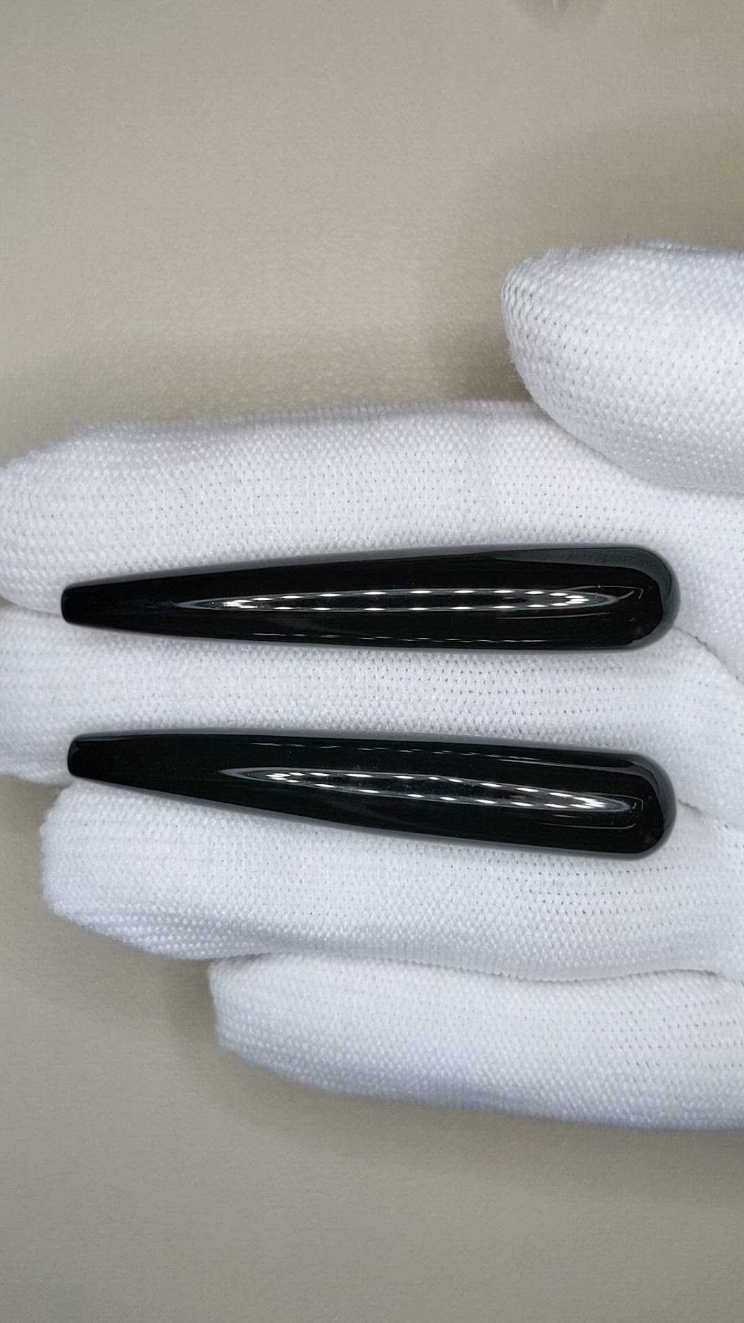 62.34 Ct.Tw.Total Carat Weight Black Onyx Pair from Brazil Size Video