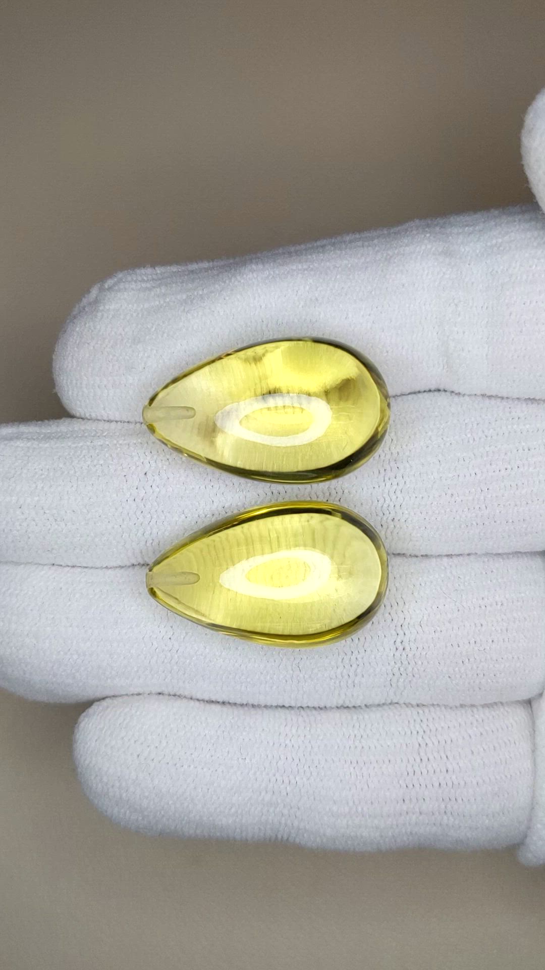 54.97 Ct.Tw.Total Carat Weight Yellow Quartz Pair from Brazil Size Video