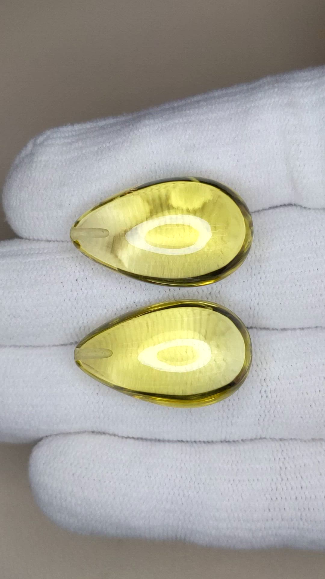 54.97 Ct.Tw.Total Carat Weight Yellow Quartz Pair from Brazil Size Video