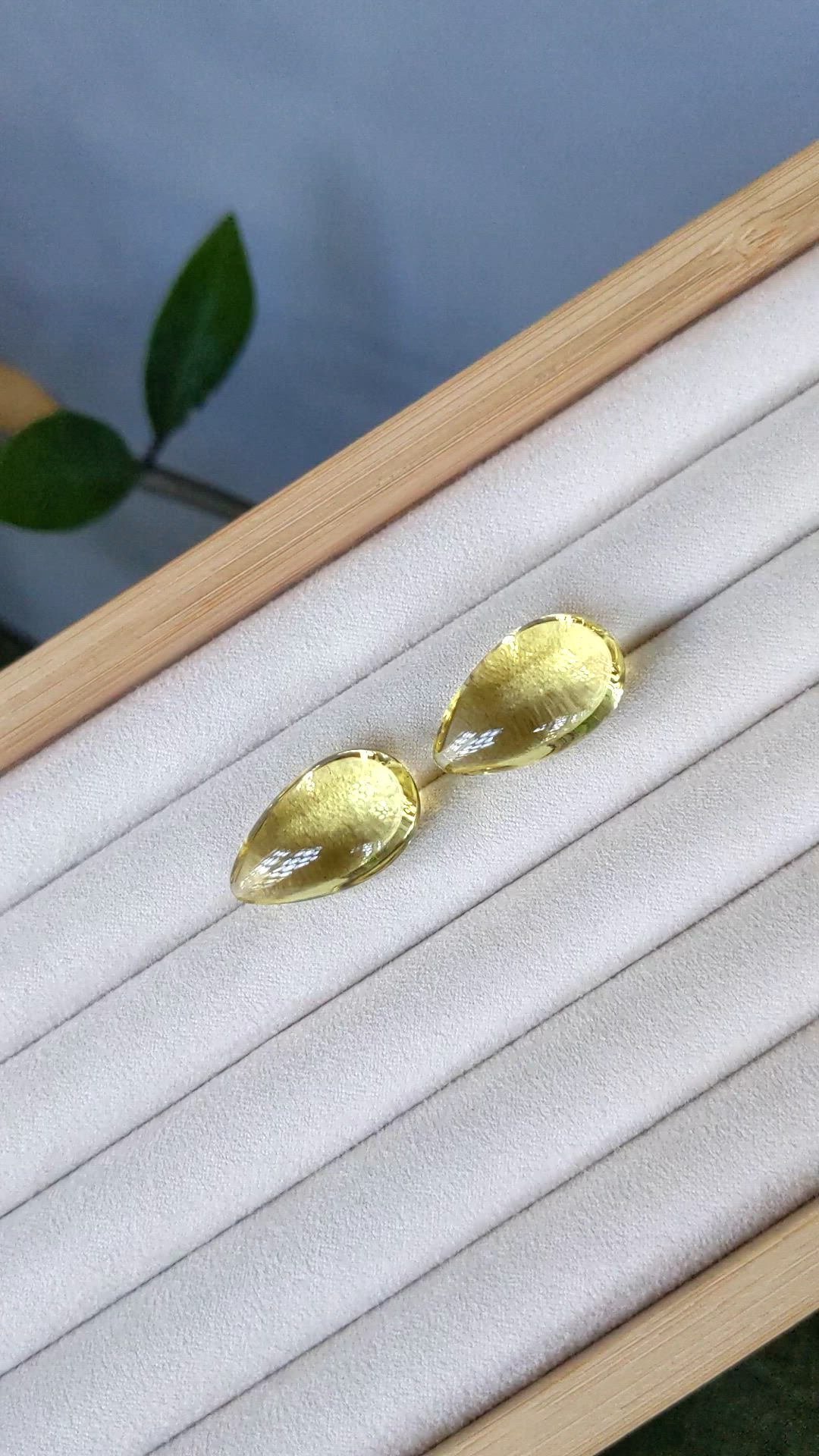 54.97 Ct.Tw.Total Carat Weight Yellow Quartz Pair from Brazil Size Video