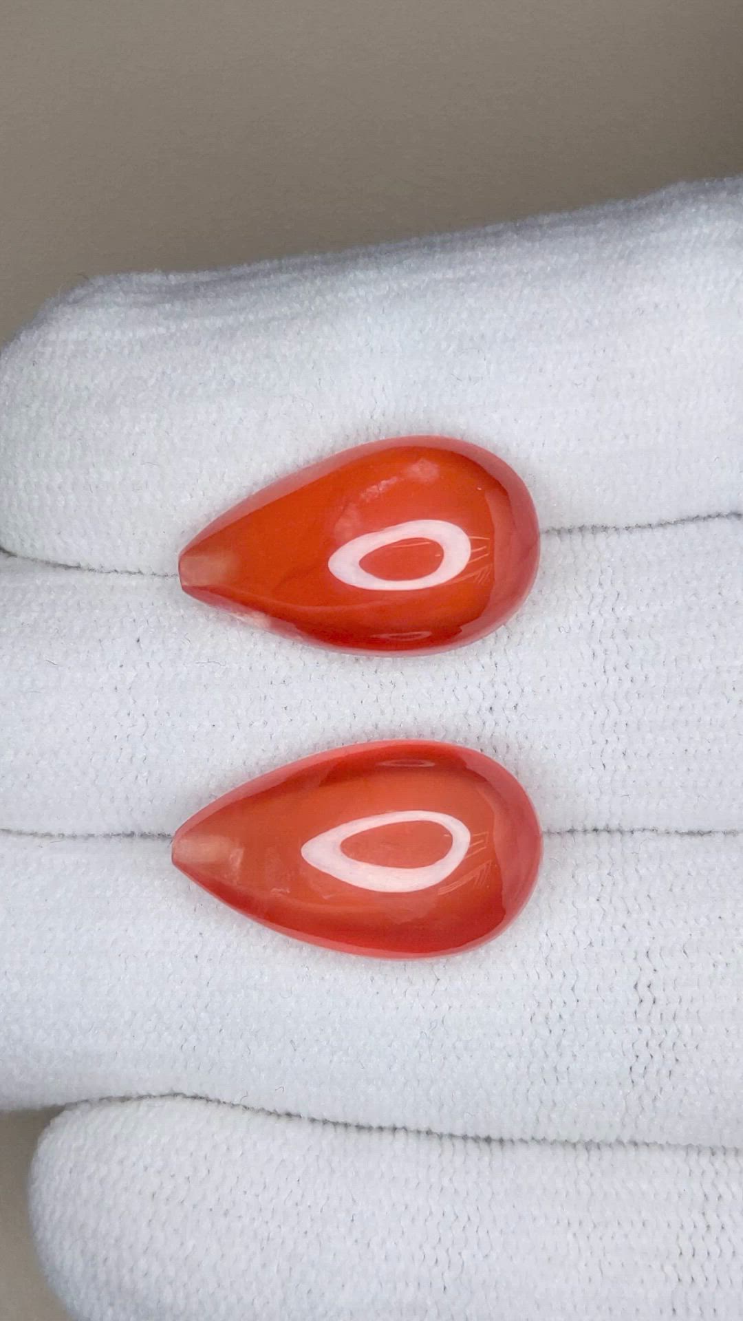 29.36 Ct.Tw.Total Carat Weight Pinkish Orange Rhodochrosite Pair from Brazil Size Video
