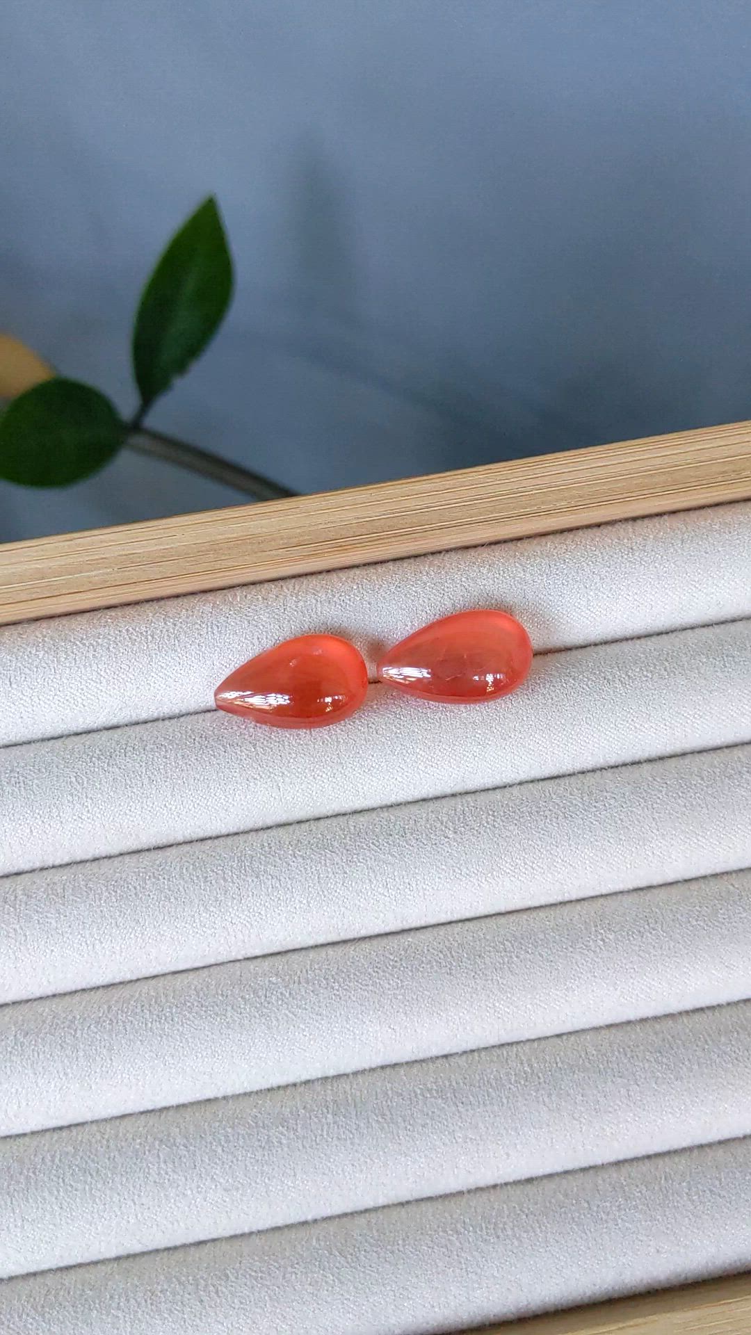 29.36 Ct.Tw.Total Carat Weight Pinkish Orange Rhodochrosite Pair from Brazil Size Video