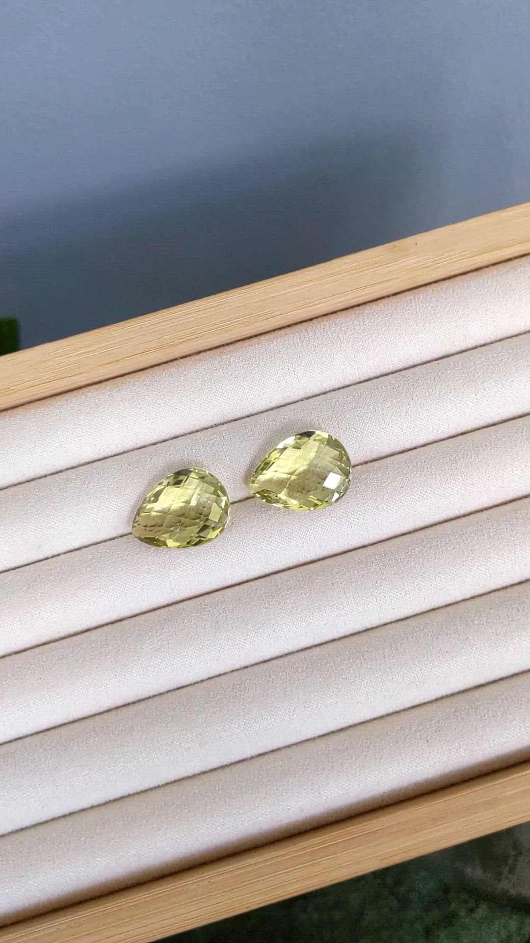 29.97 Ct.Tw.Total Carat Weight Yellow Quartz Pair from Brazil Size Video