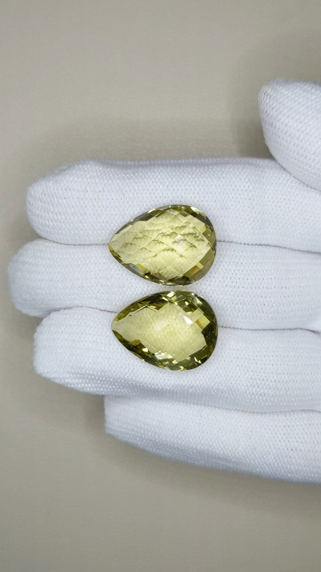 29.97 Ct.Tw.Total Carat Weight Yellow Quartz Pair from Brazil Size Video
