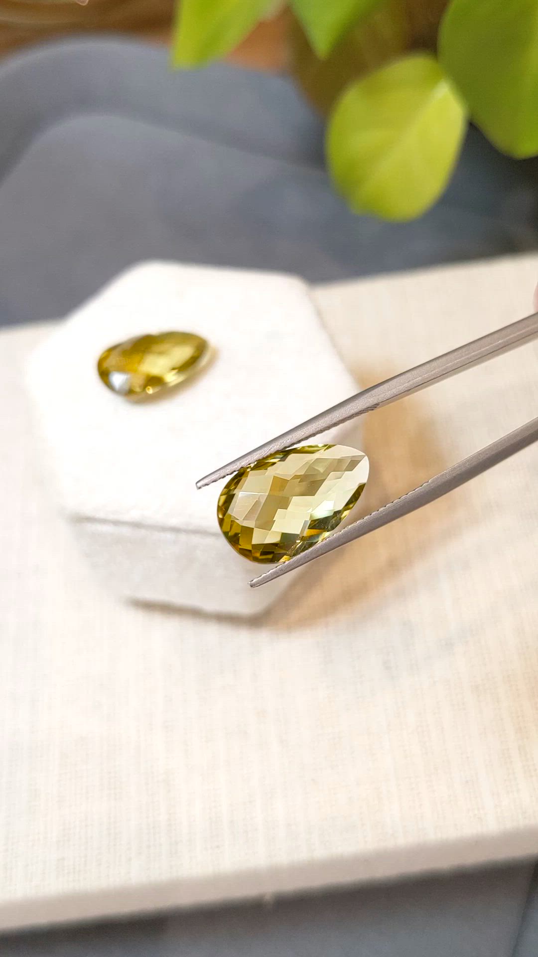 10.45&nbsp;Ct.Tw.Total Carat Weight Yellow Quartz Pair from Brazil Size Video
