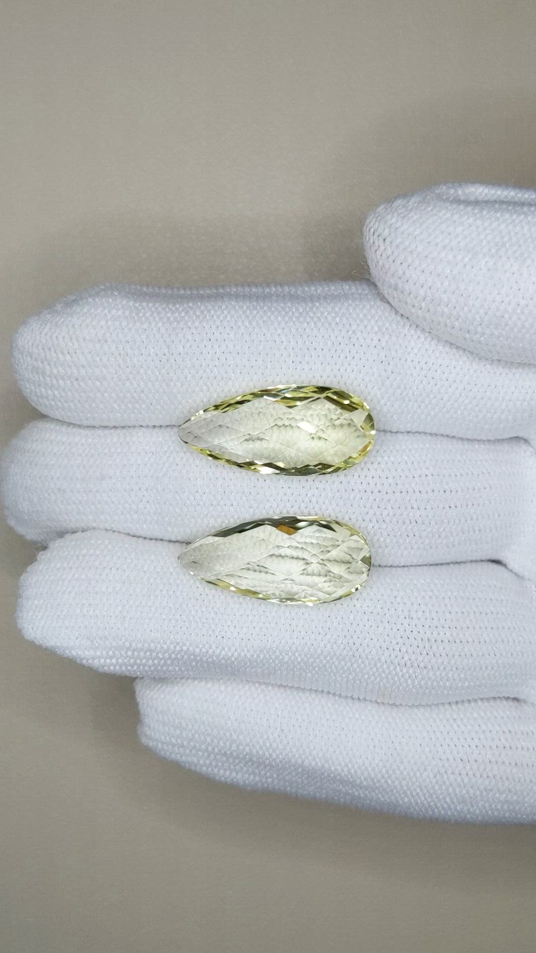 15.26 Ct.Tw.Total Carat Weight Yellow Quartz Pair from Brazil Size Video