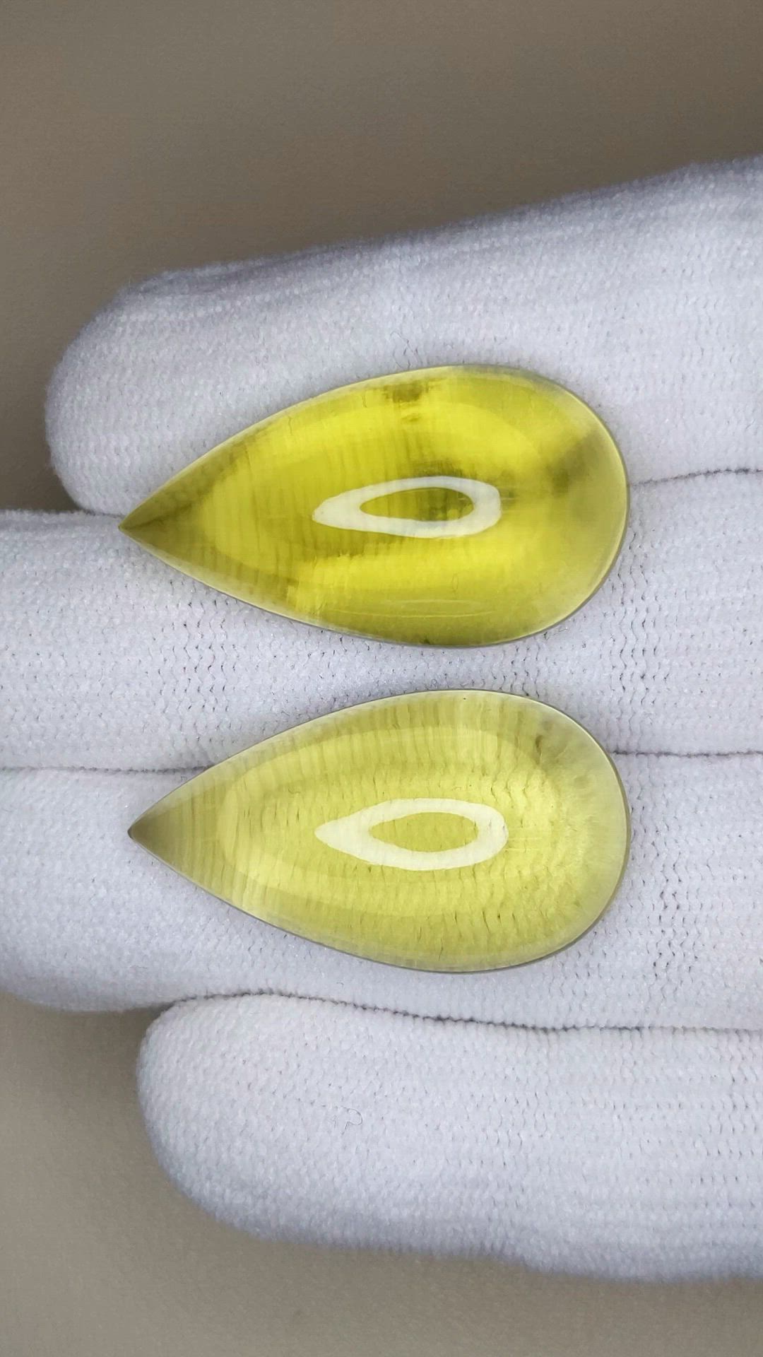 65.30 Ct.Tw.Total Carat Weight Yellow Quartz Pair from Brazil Size Video