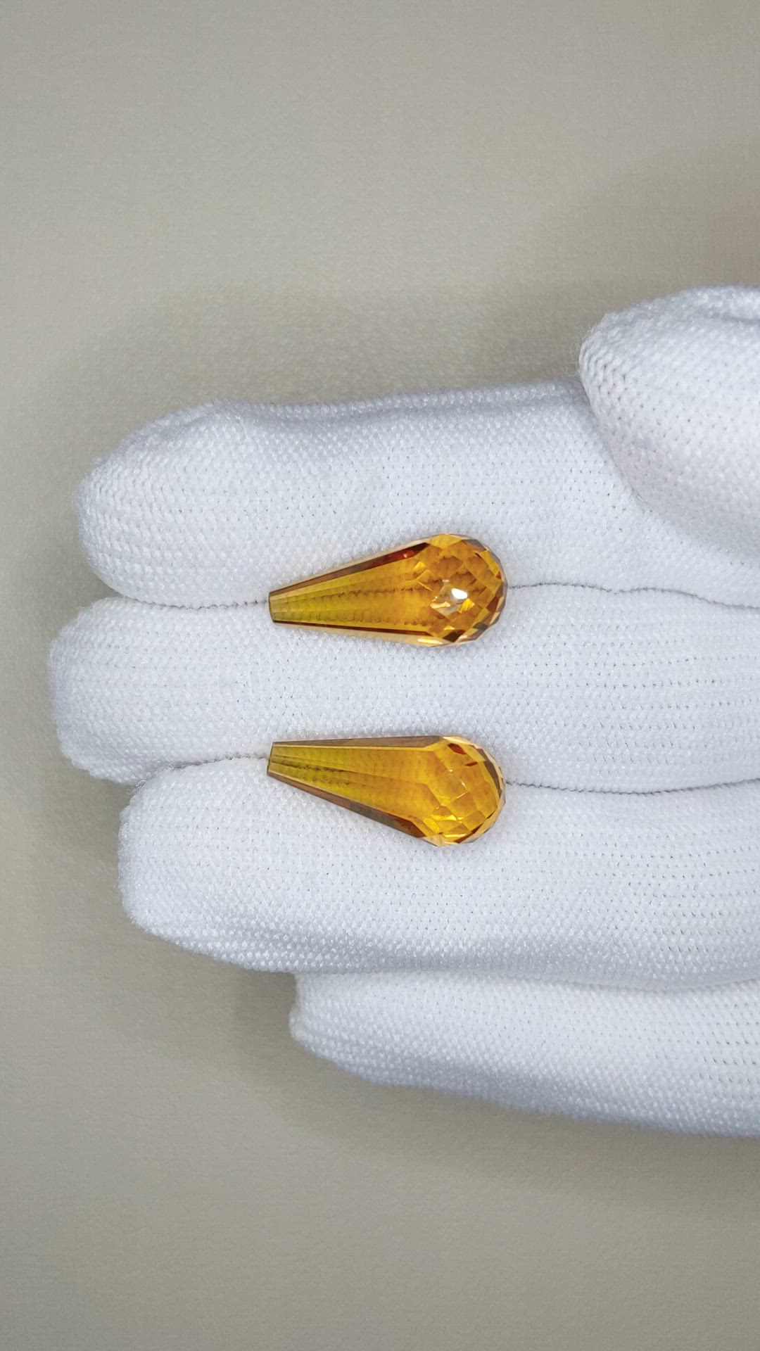15.03 Ct.Tw.Total Carat Weight Yellow Citrine Pair from Brazil Size Video