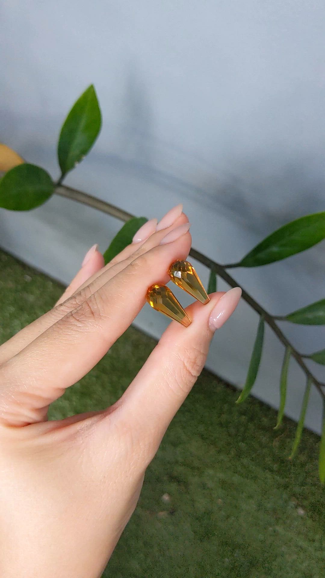 15.03 Ct.Tw.Total Carat Weight Yellow Citrine Pair from Brazil Size Video