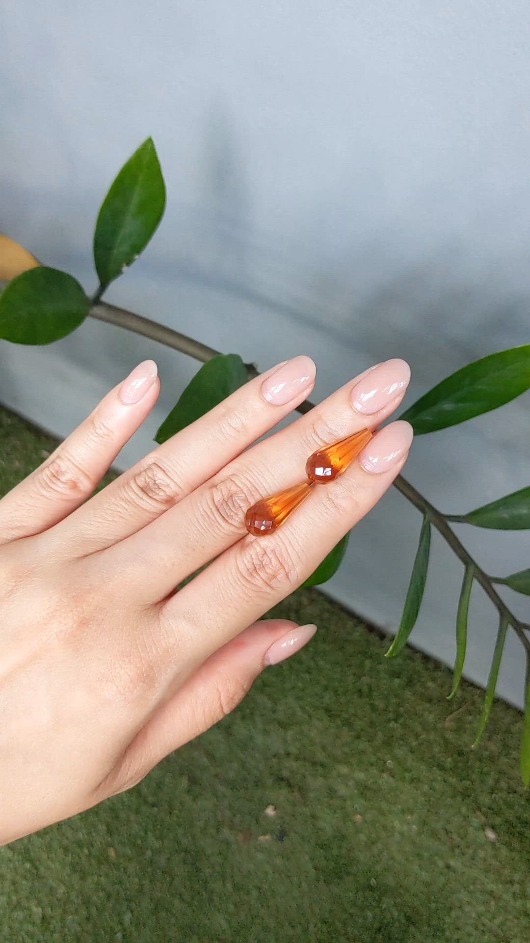 15.03 Ct.Tw.Total Carat Weight Yellow Citrine Pair from Brazil Size Video