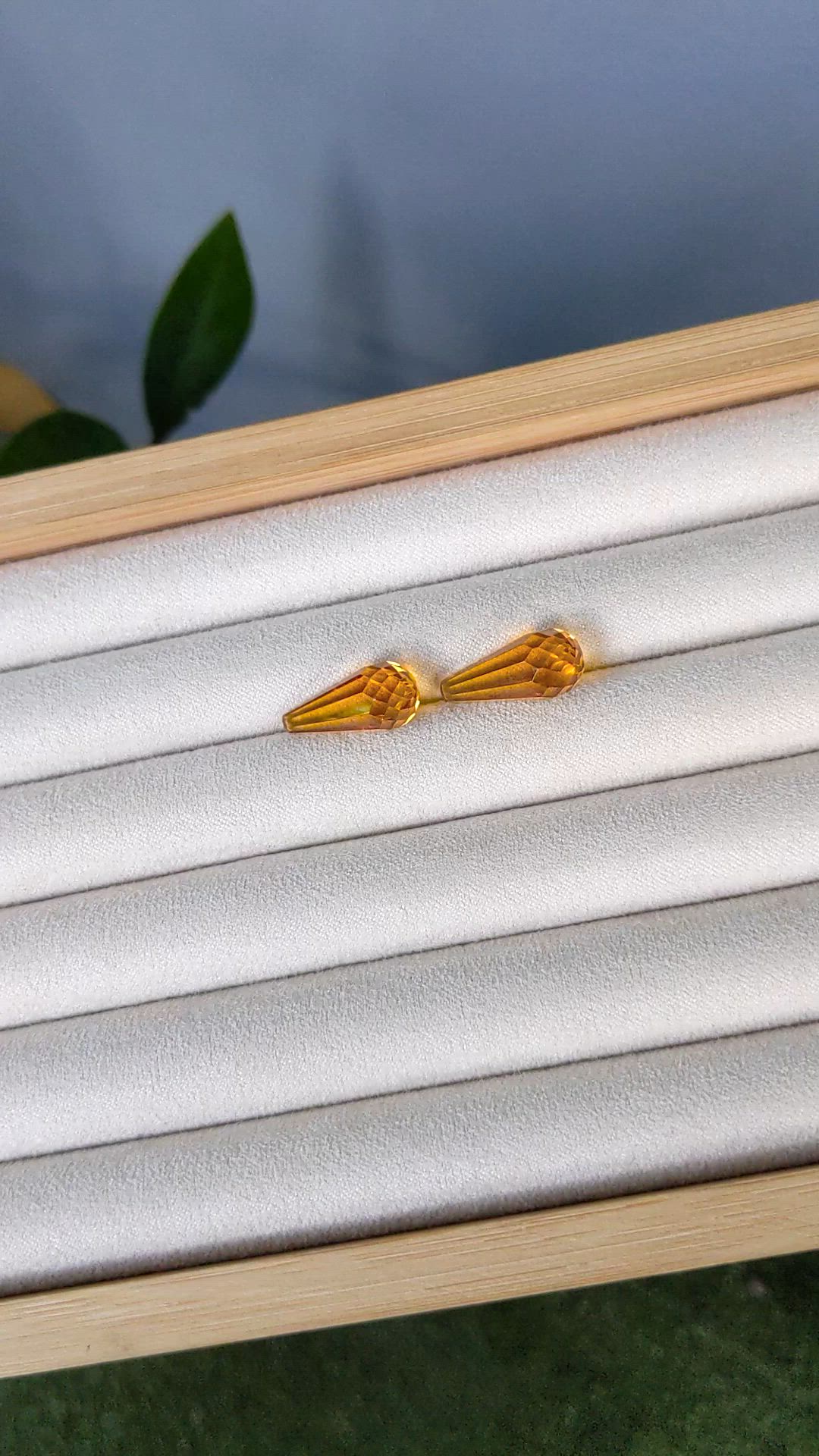 15.03 Ct.Tw.Total Carat Weight Yellow Citrine Pair from Brazil Size Video