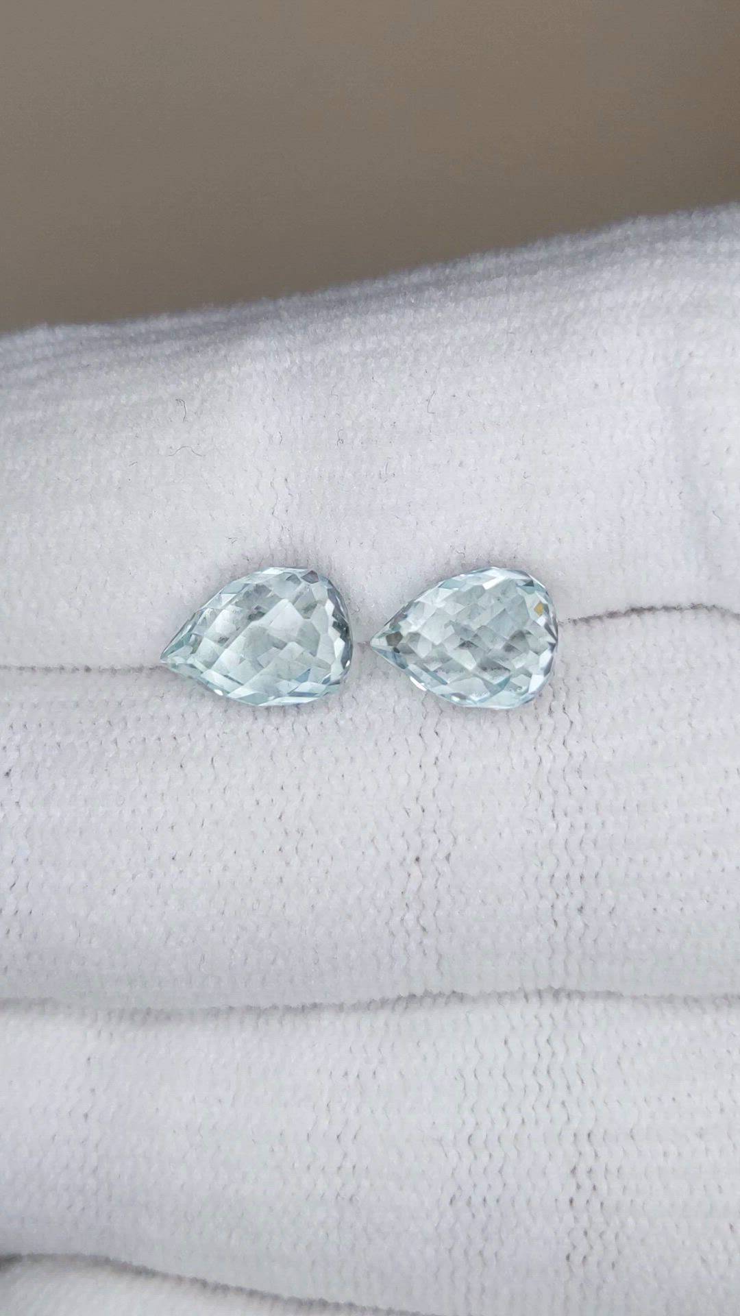 4.64 Ct.Tw.Total Carat Weight Blue Aquamarine Pair from Brazil Size Video