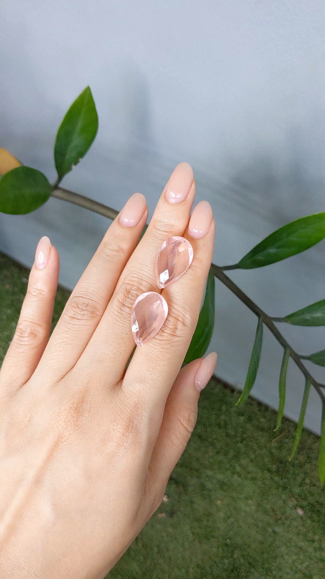 20.71&nbsp;Ct.Tw.Total Carat Weight Pink Rose Quartz Pair from Brazil Size Video