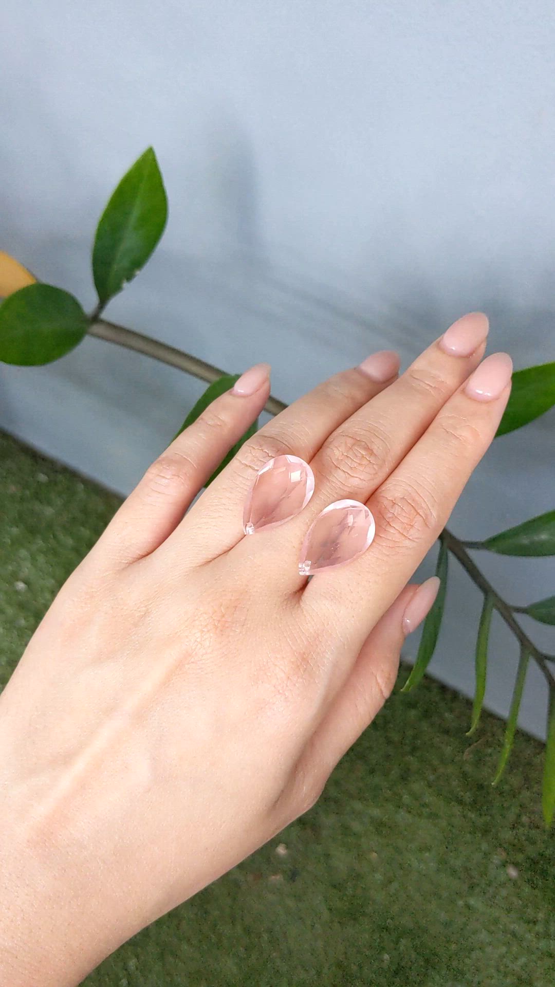 20.71&nbsp;Ct.Tw.Total Carat Weight Pink Rose Quartz Pair from Brazil Size Video