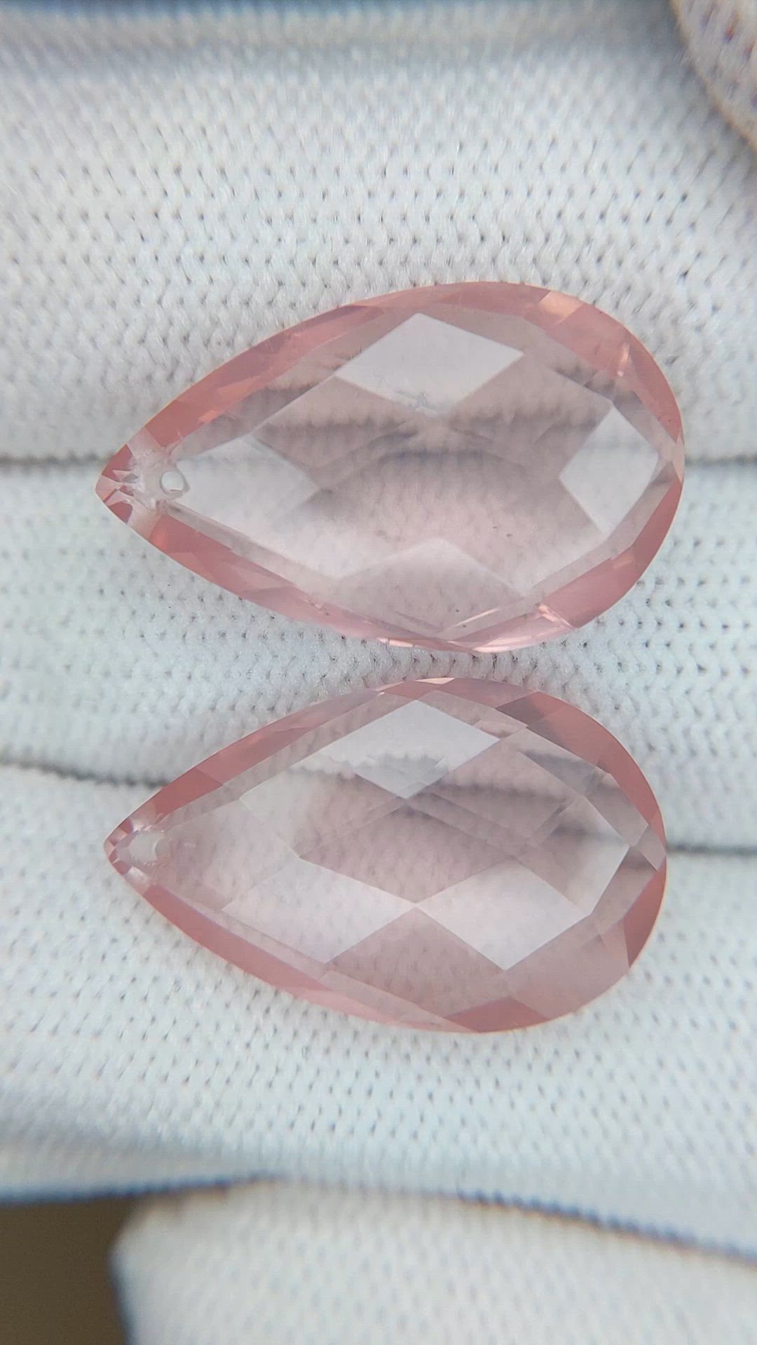 20.71&nbsp;Ct.Tw.Total Carat Weight Pink Rose Quartz Pair from Brazil Size Video