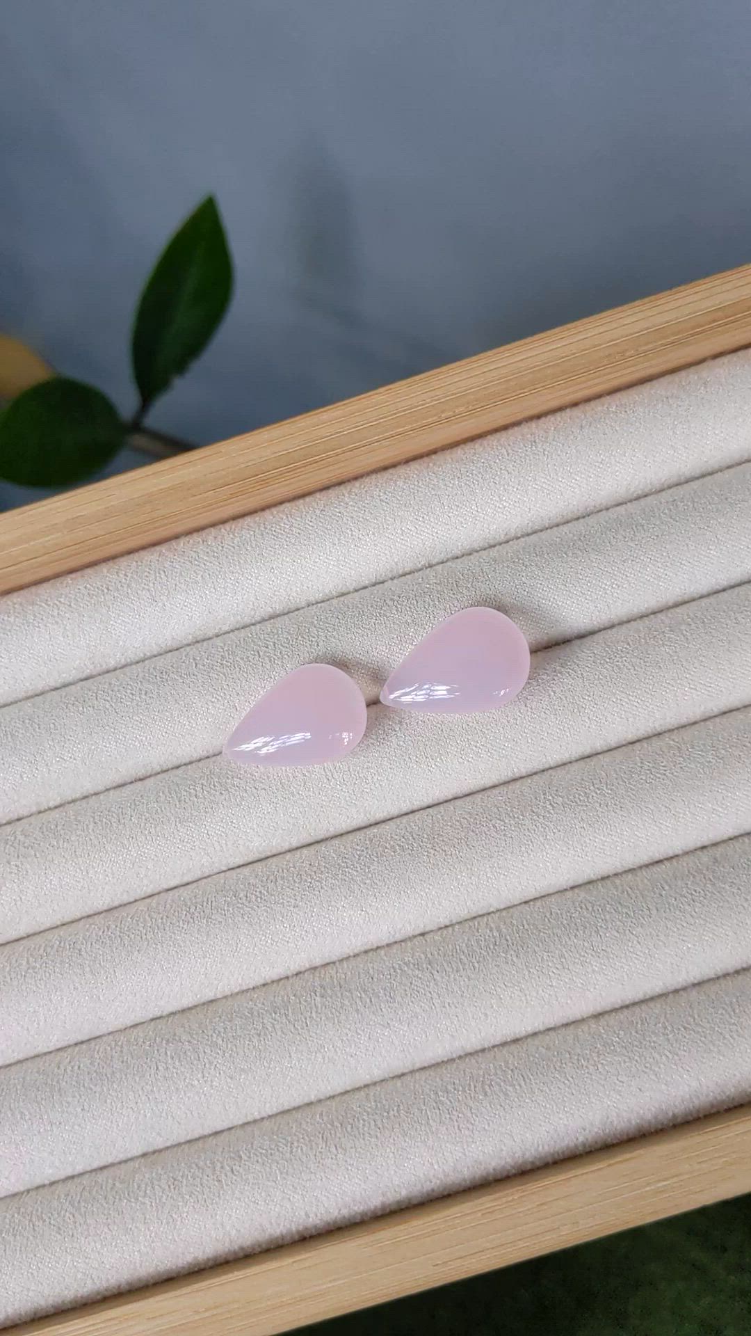22.14 Ct.Tw.Total Carat Weight Pink Rose Quartz Pair from Brazil Size Video