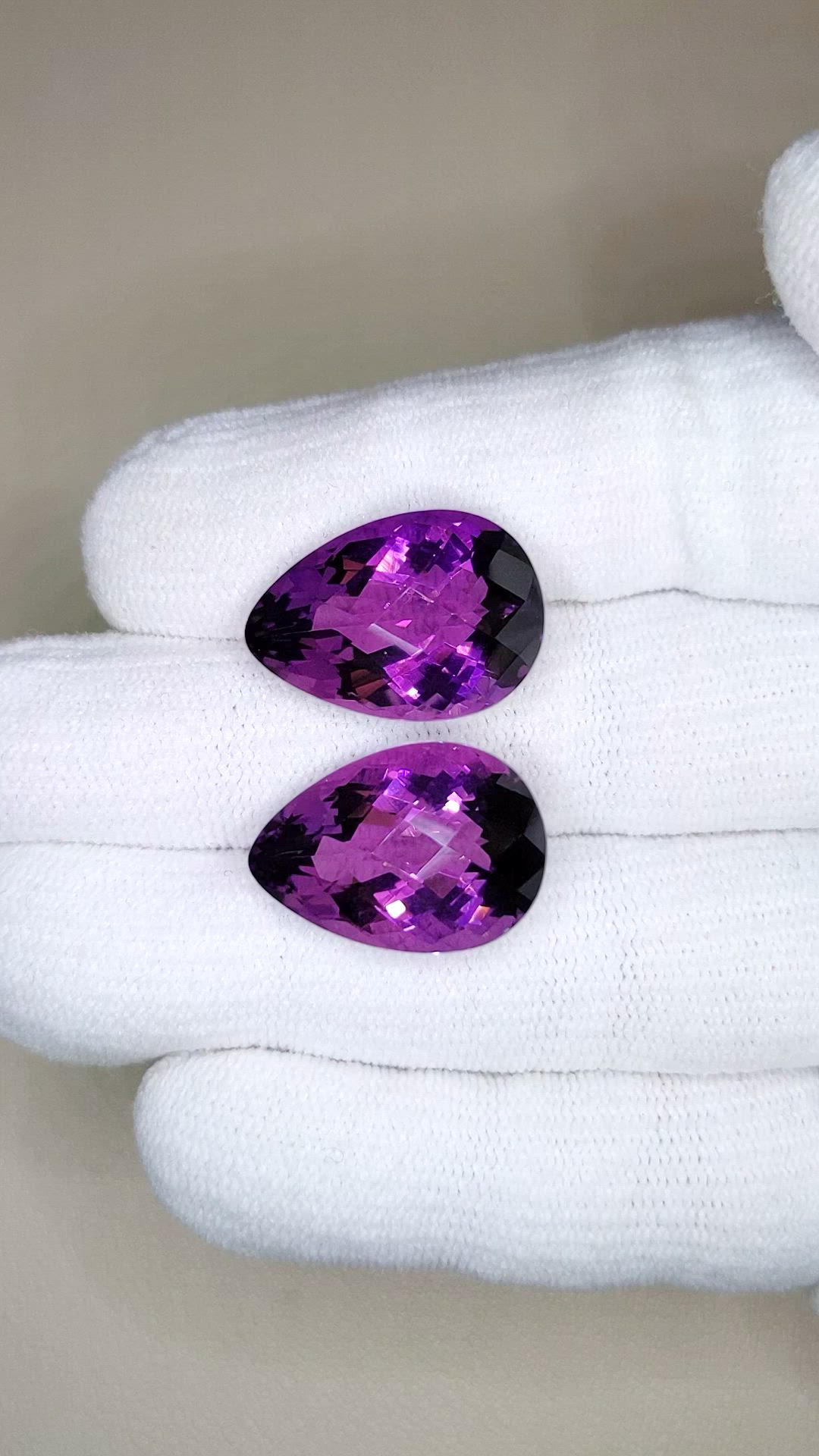 29.04 Ct.Tw.Total Carat Weight Purple Amethyst Pair from Brazil Size Video