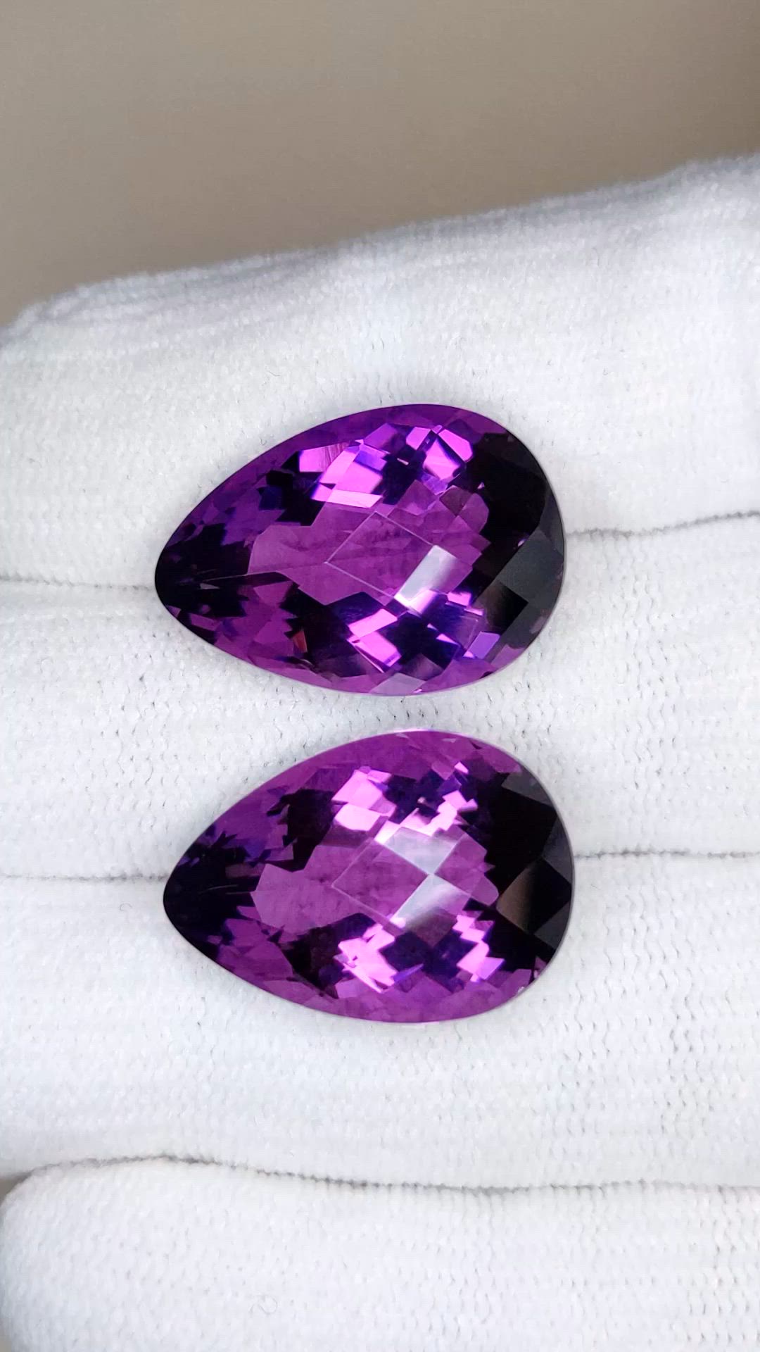 29.04 Ct.Tw.Total Carat Weight Purple Amethyst Pair from Brazil Size Video