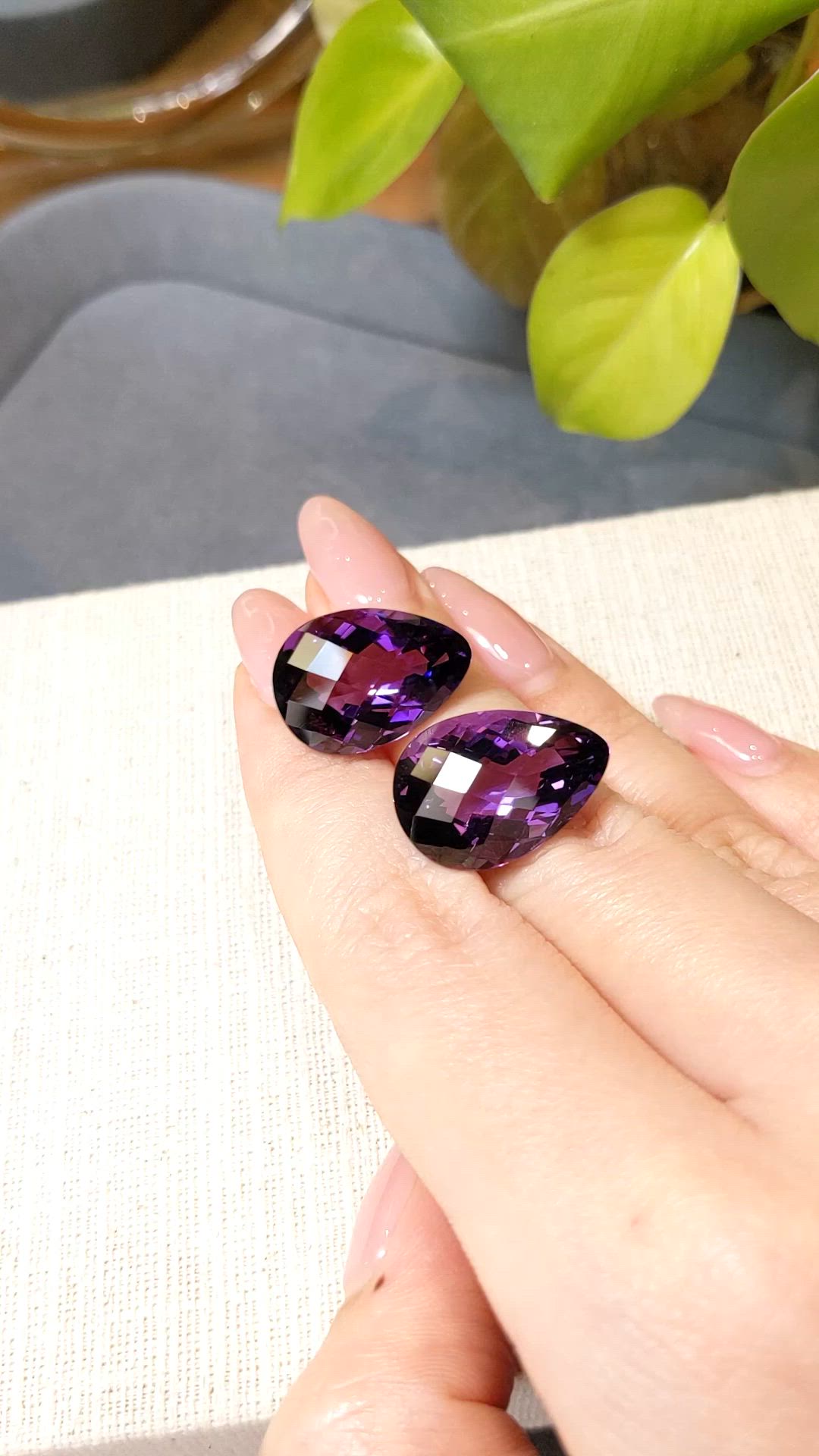 29.04 Ct.Tw.Total Carat Weight Purple Amethyst Pair from Brazil Size Video