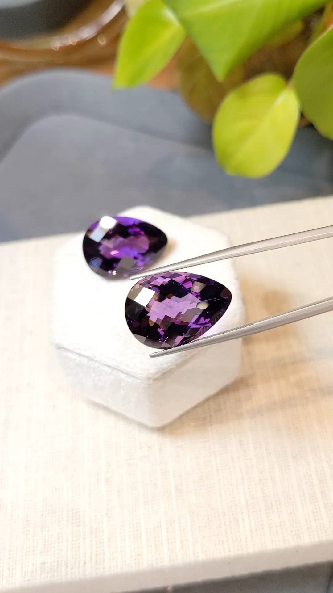 29.04 Ct.Tw.Total Carat Weight Purple Amethyst Pair from Brazil Size Video