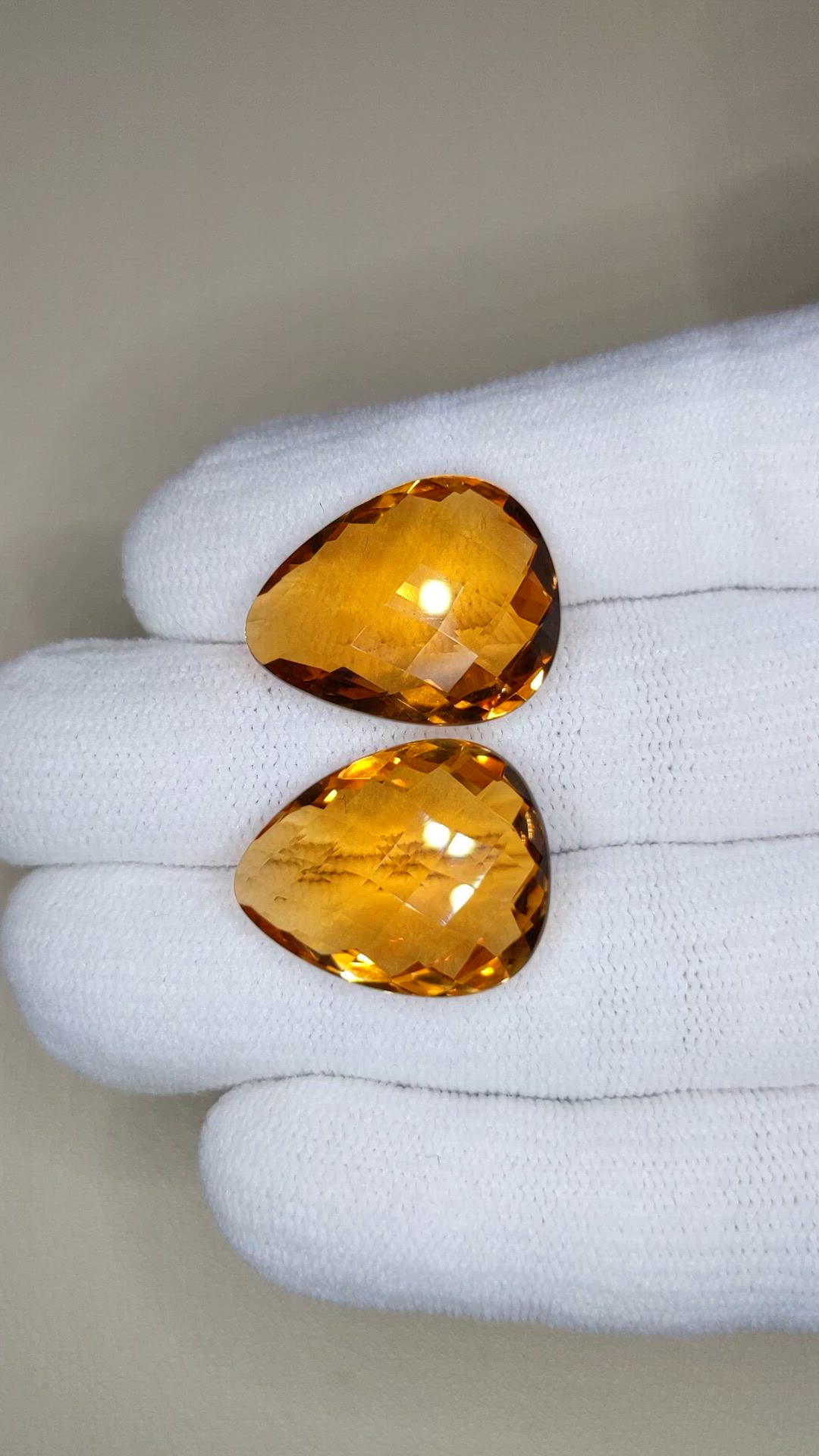 31.64 Ct.Tw.Total Carat Weight Yellow Quartz Pair from Brazil Size Video