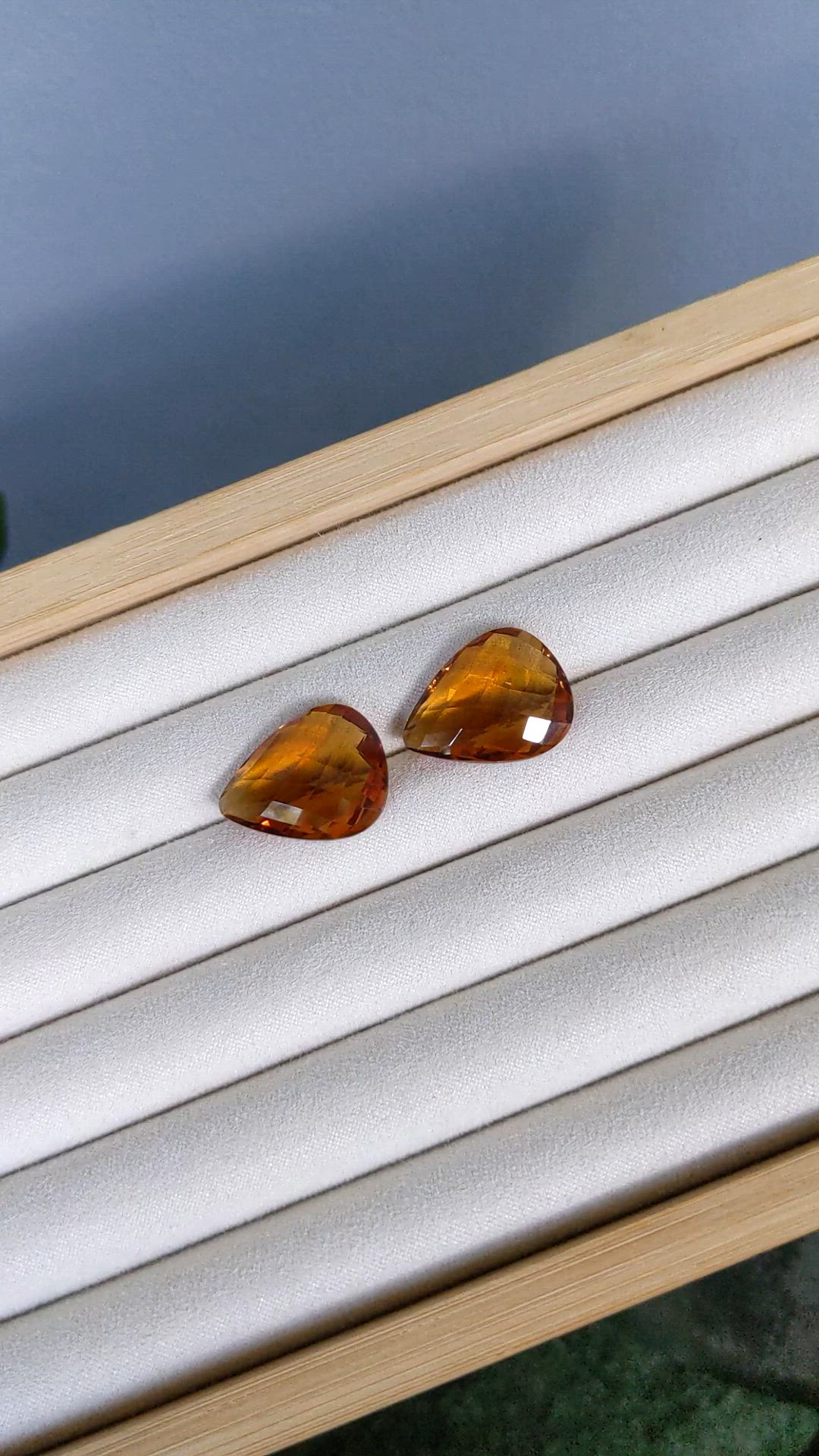 30.85 Ct.Tw.Total Carat Weight Yellow Quartz Pair from Brazil Size Video
