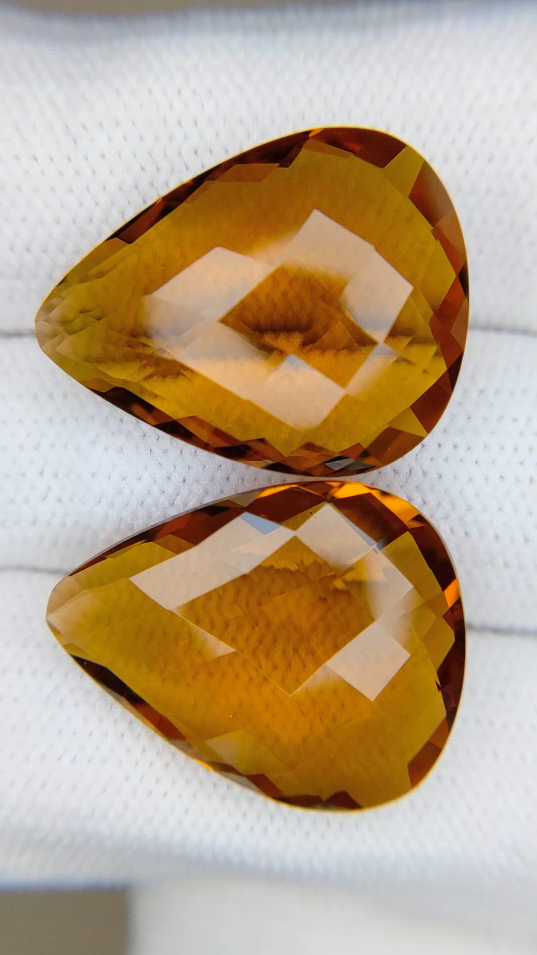 30.85 Ct.Tw.Total Carat Weight Yellow Quartz Pair from Brazil Size Video