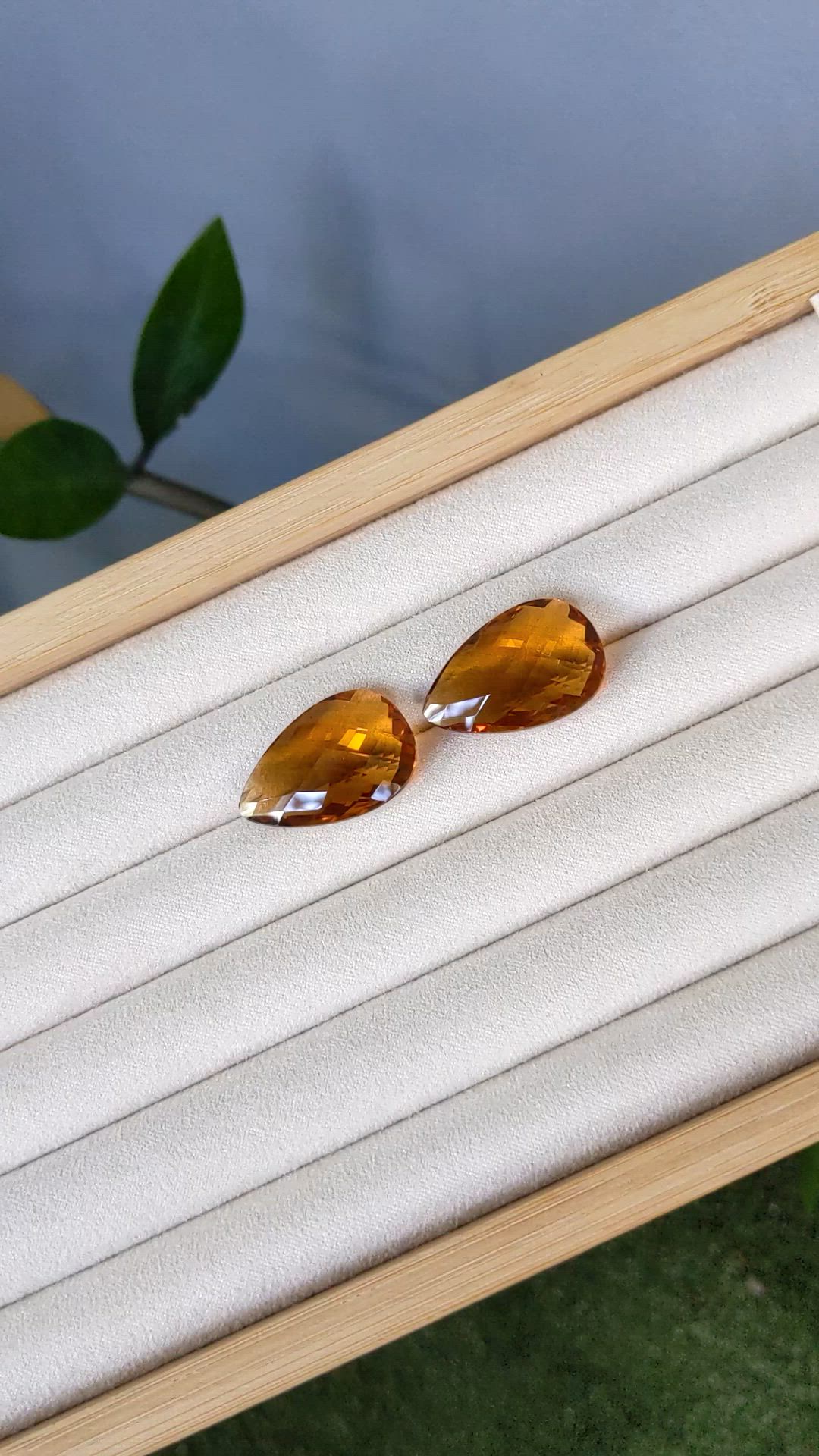 38.15 Ct.Tw.Total Carat Weight Yellow Quartz Pair from Brazil Size Video