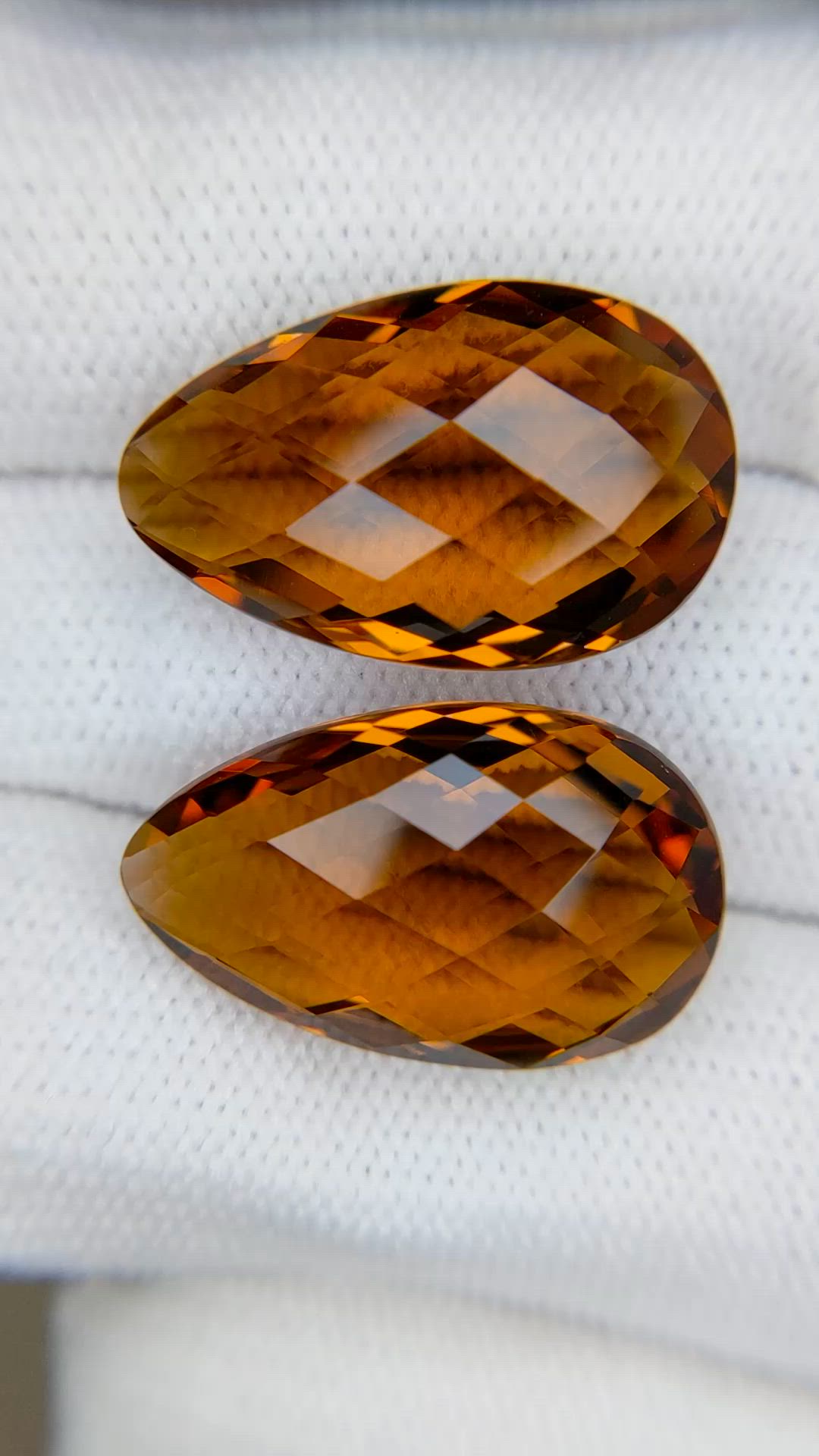 25.05 Ct.Tw.Total Carat Weight Yellow Quartz Pair from Brazil Size Video