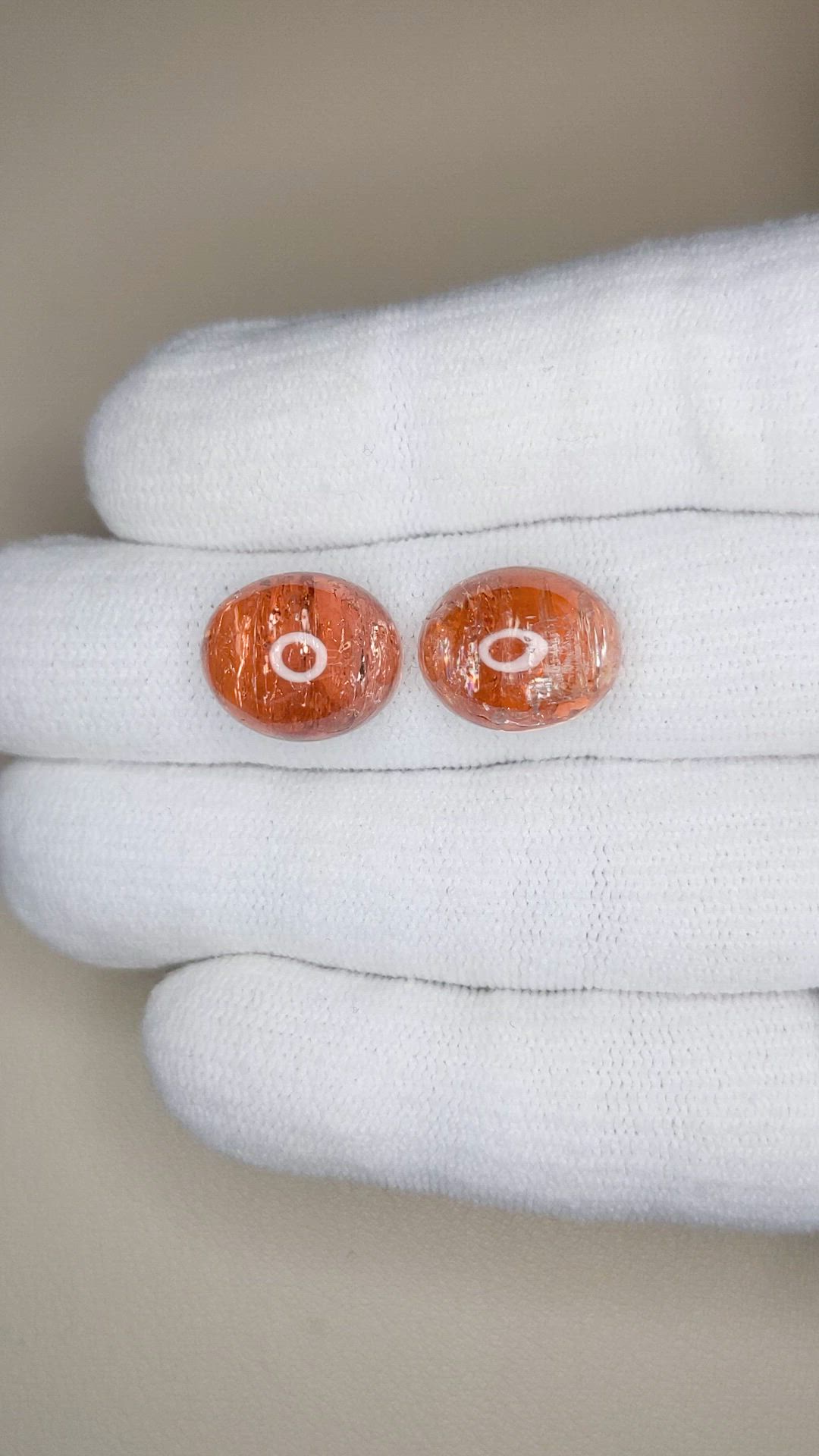 26.57 Ct.Tw.Total Carat Weight Orange Cabochon Precious Topaz Pair from Brazil Size Video