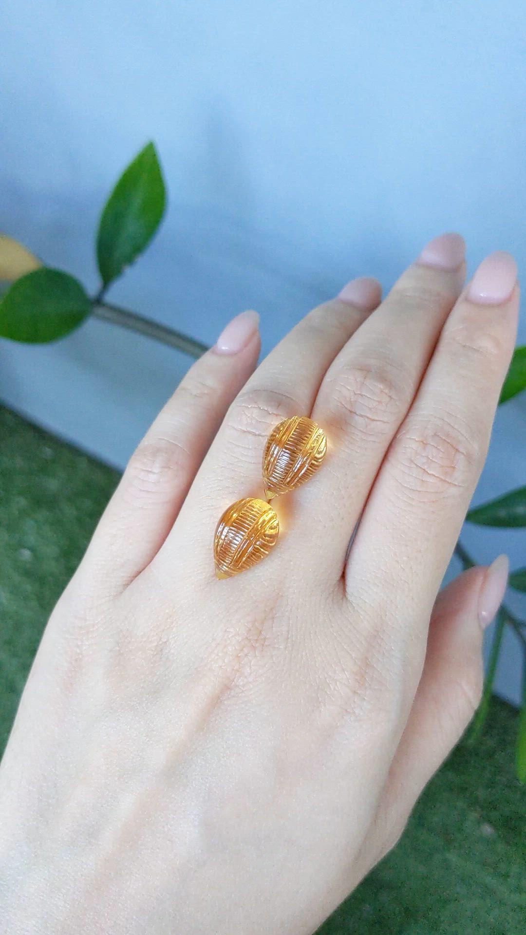 22.78 Ct.Tw.Total Carat Weight Golden Citrine Pair from Brazil Size Video