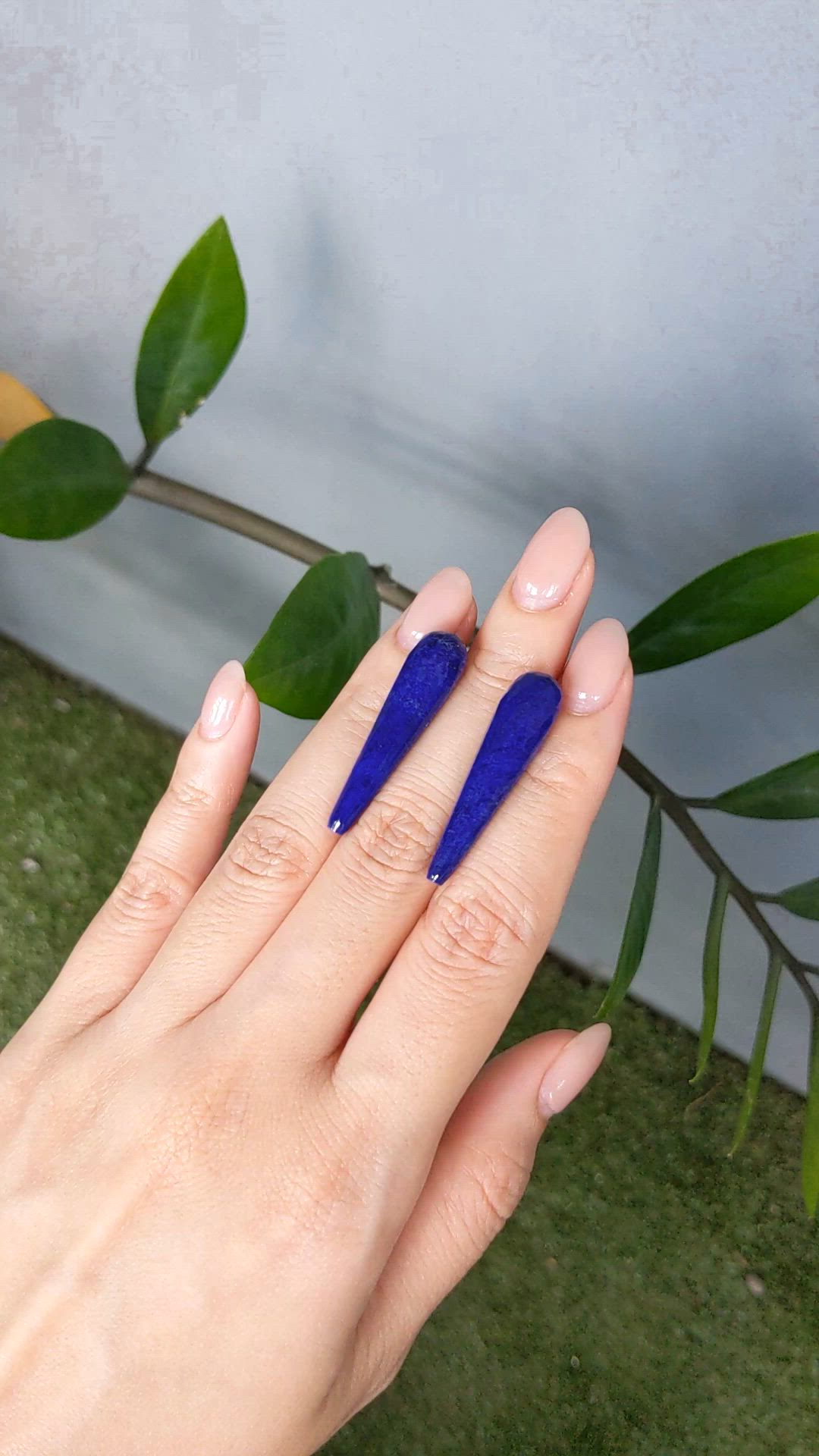 31.31&nbsp;Ct.Tw.Total Carat Weight Lapis Pair from Afghanistan Size Video