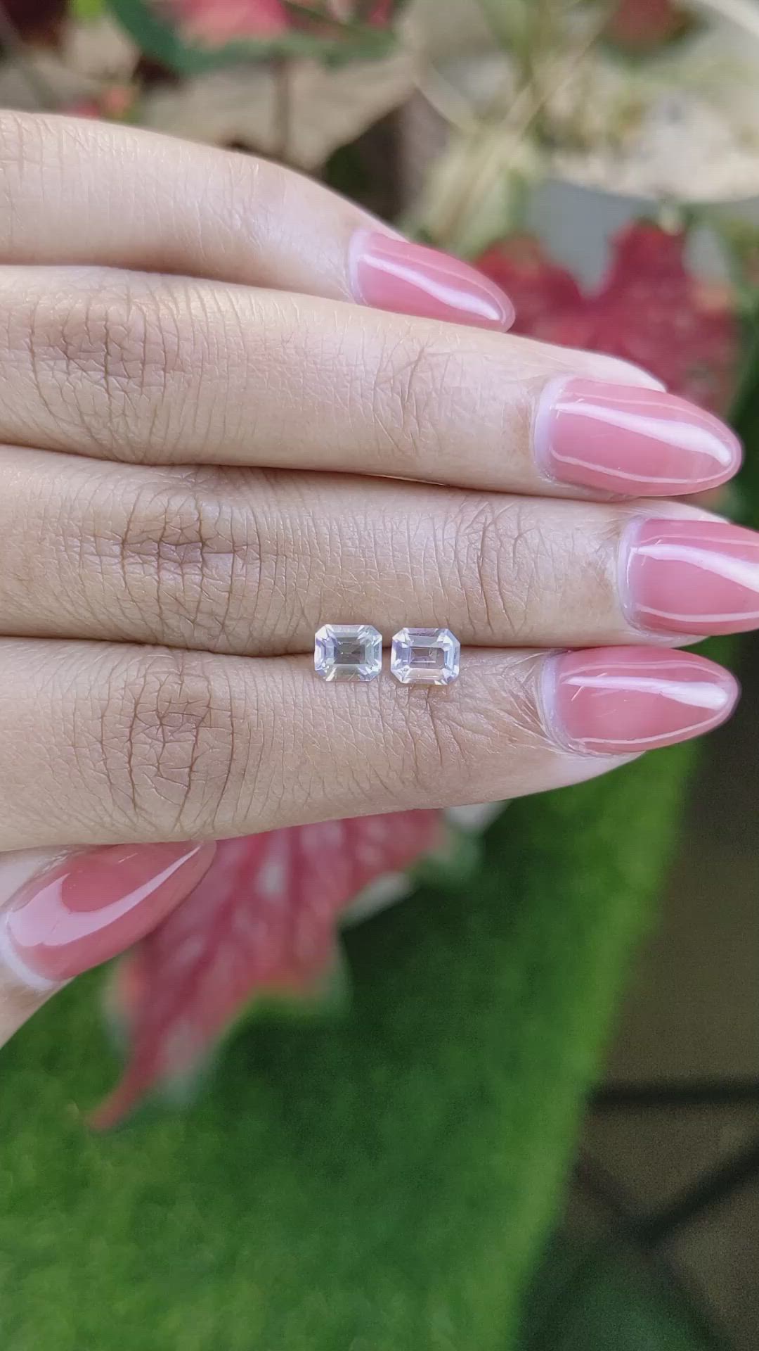 1.04 Ct.Tw.Total Carat Weight Rainbow Moonstone Pair from Ceylon (Sri Lanka) Size Video