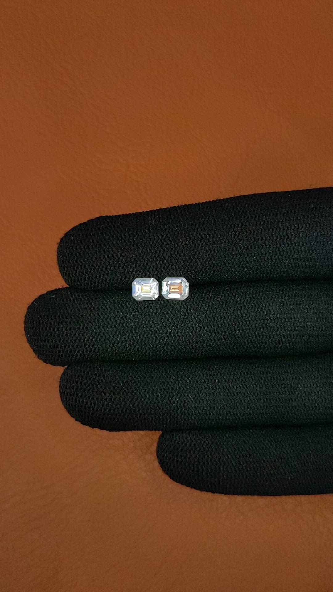 1.04 Ct.Tw.Total Carat Weight Rainbow Moonstone Pair from Ceylon (Sri Lanka) Size Video