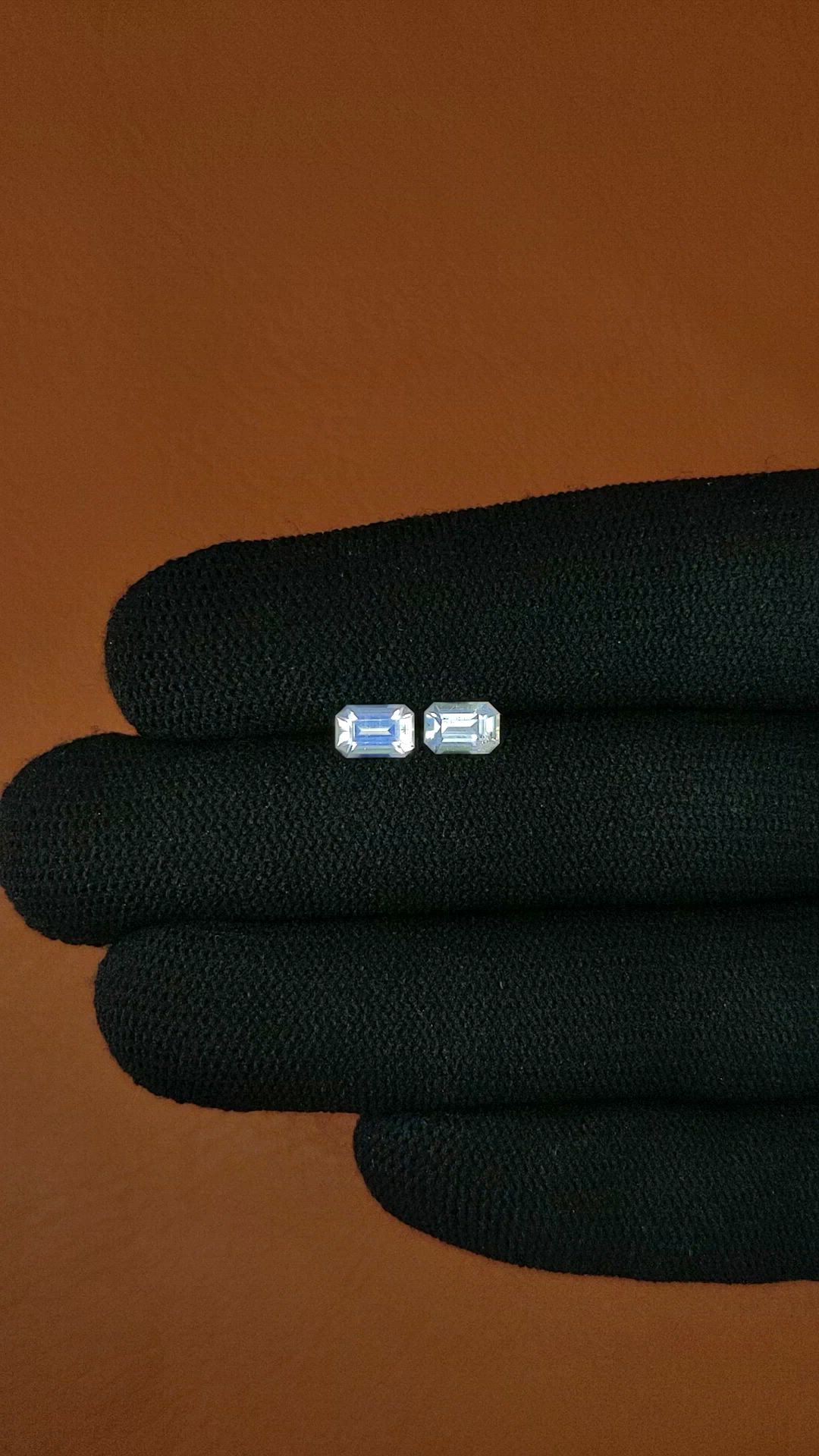 1.12 Ct.Tw.Total Carat Weight Rainbow Moonstone Pair from Ceylon (Sri Lanka) Size Video
