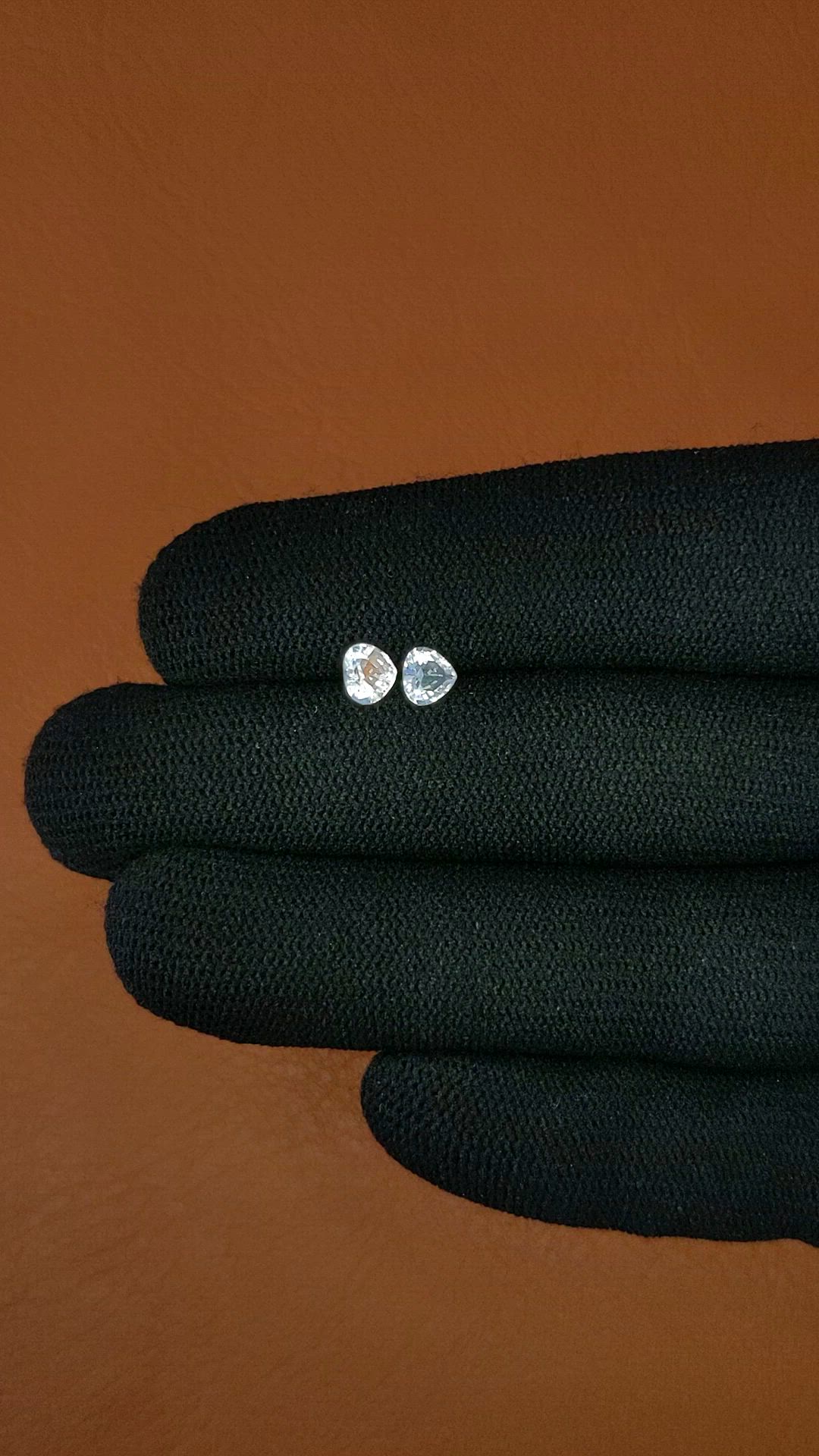 0.81 Ct.Tw.Total Carat Weight Rainbow Moonstone Pair from Ceylon (Sri Lanka) Size Video