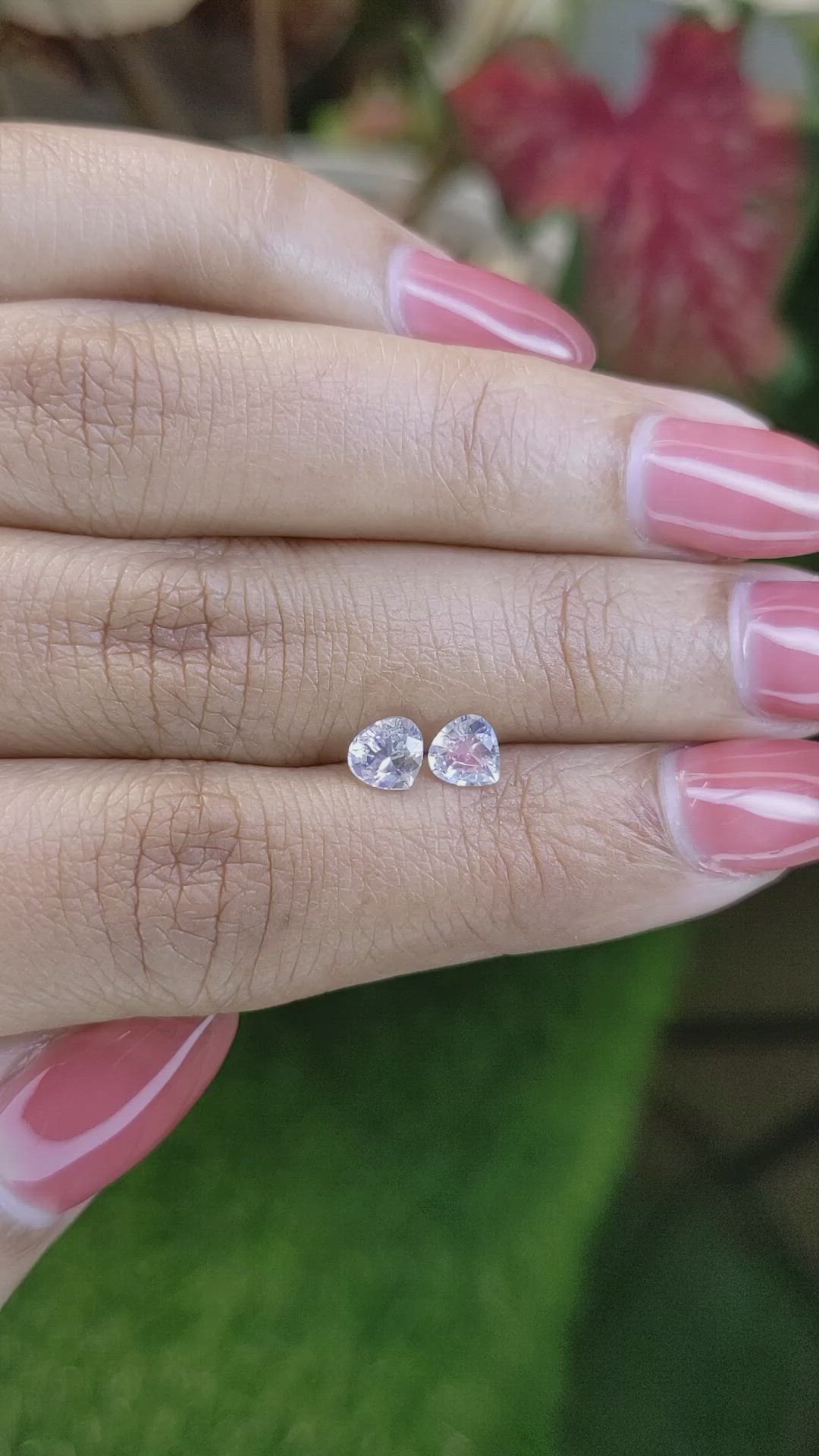 0.81 Ct.Tw.Total Carat Weight Rainbow Moonstone Pair from Ceylon (Sri Lanka) Size Video