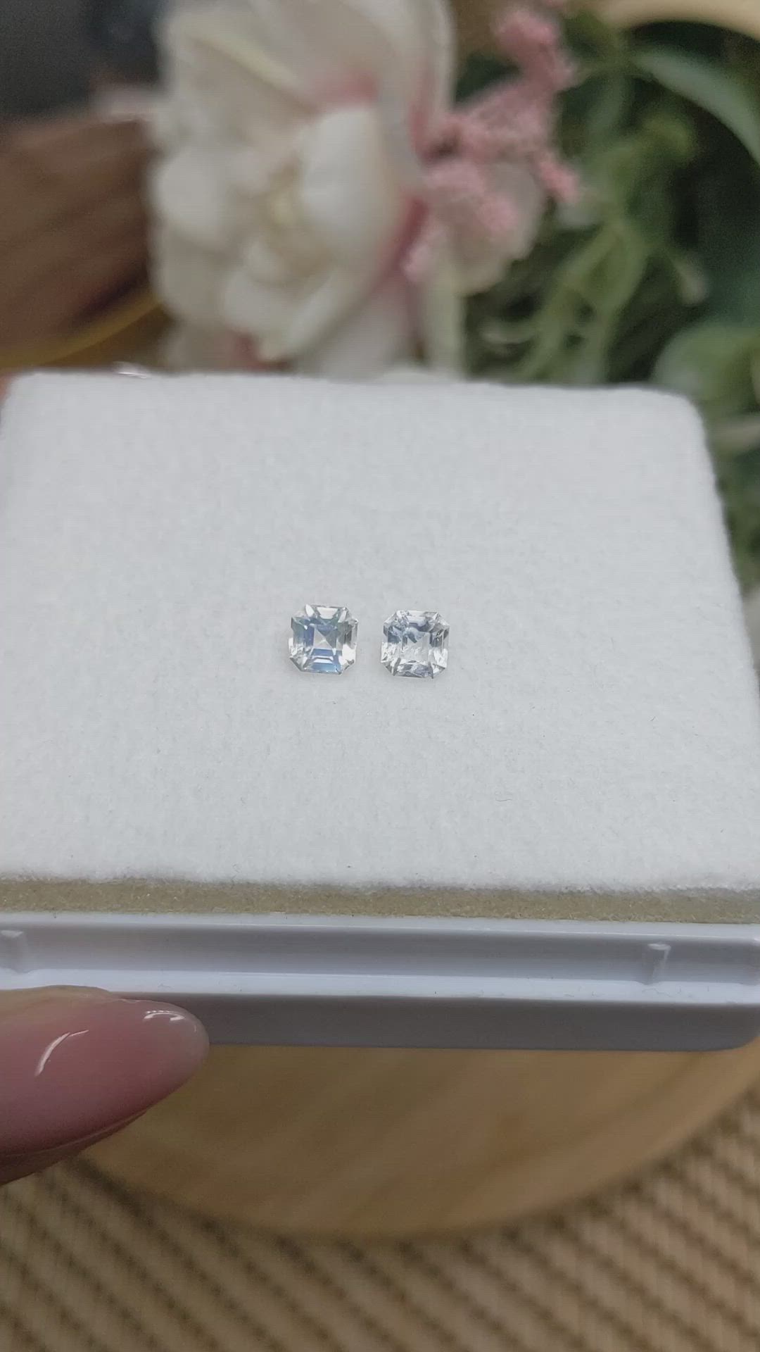 1.18 Ct.Tw.Total Carat Weight Rainbow Moonstone Pair from Ceylon (Sri Lanka) Size Video