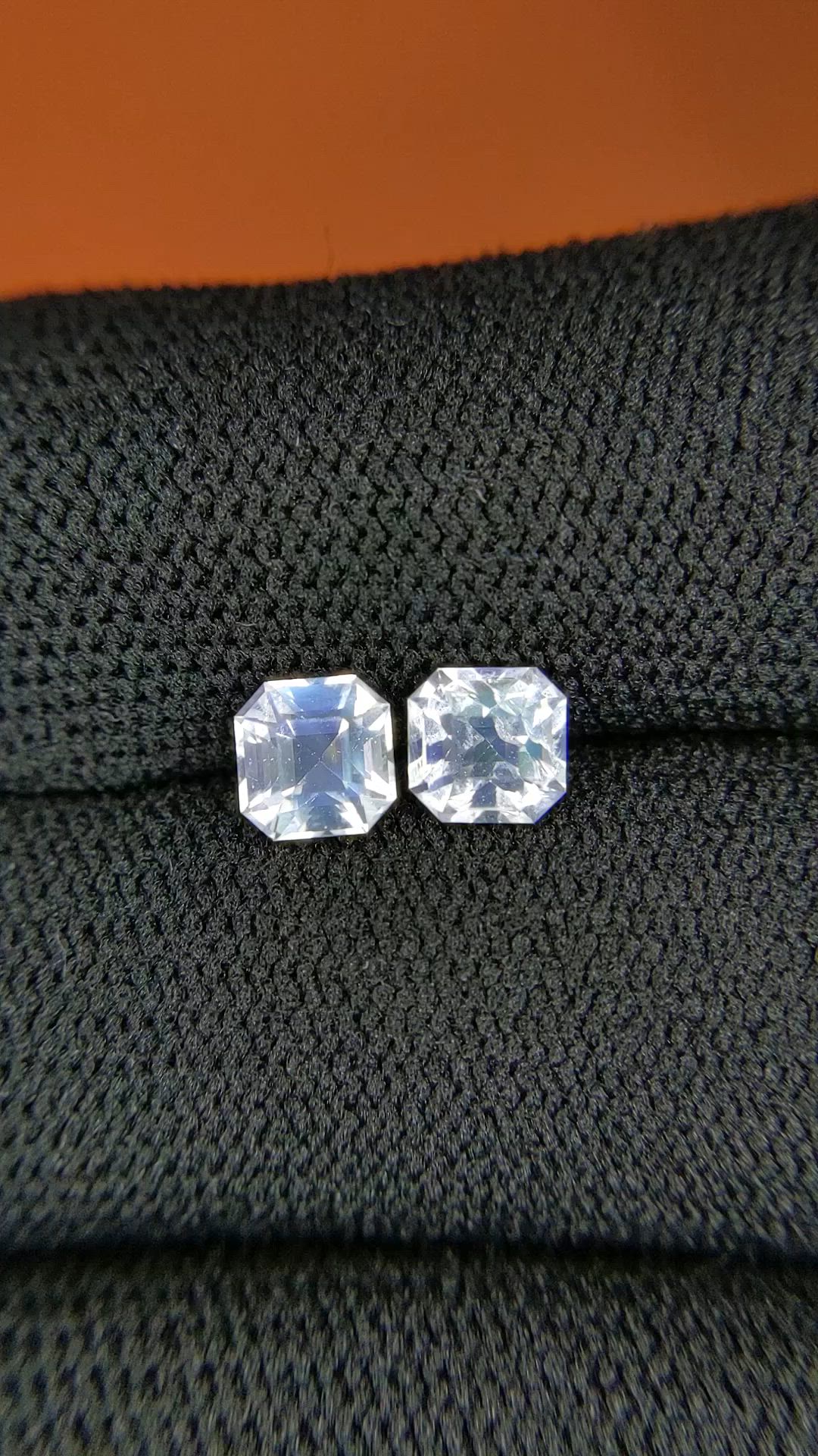 1.18 Ct.Tw.Total Carat Weight Rainbow Moonstone Pair from Ceylon (Sri Lanka) Size Video