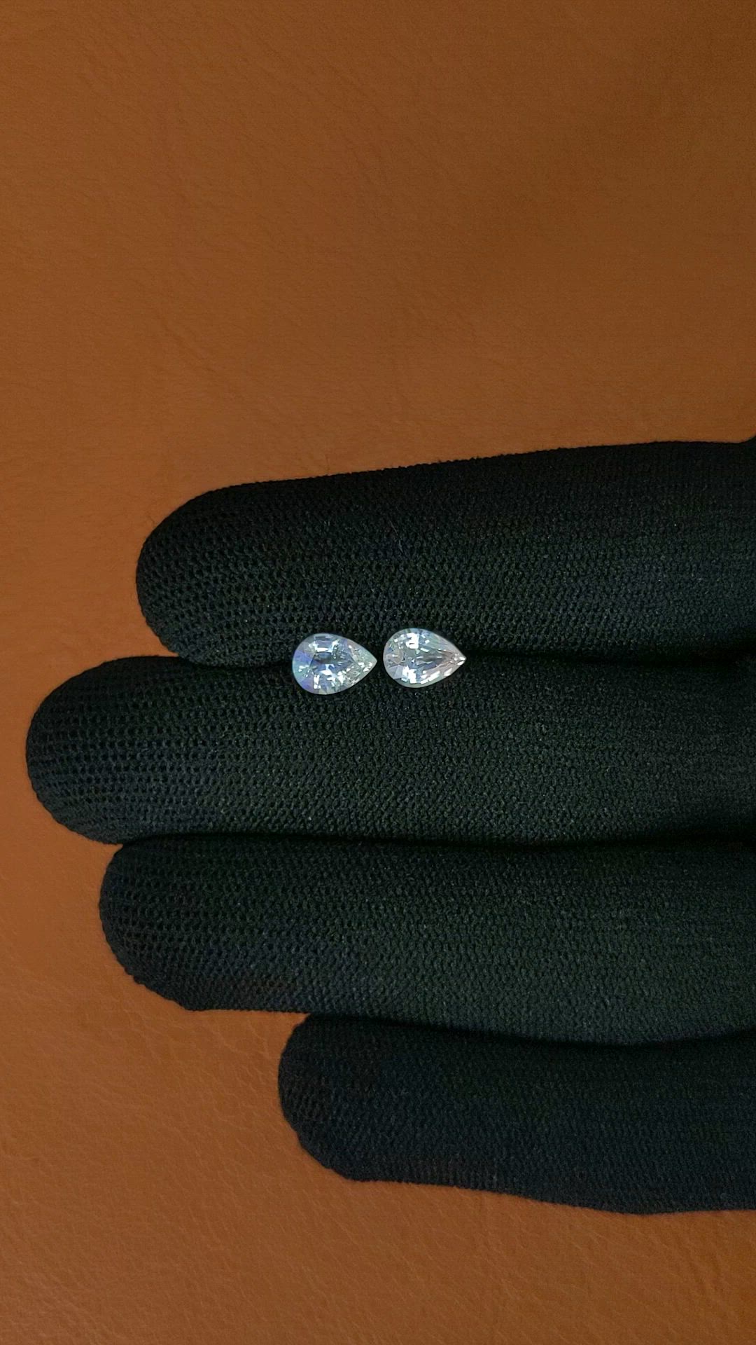 1.34 Ct.Tw.Total Carat Weight Rainbow Moonstone Pair from Ceylon (Sri Lanka) Size Video