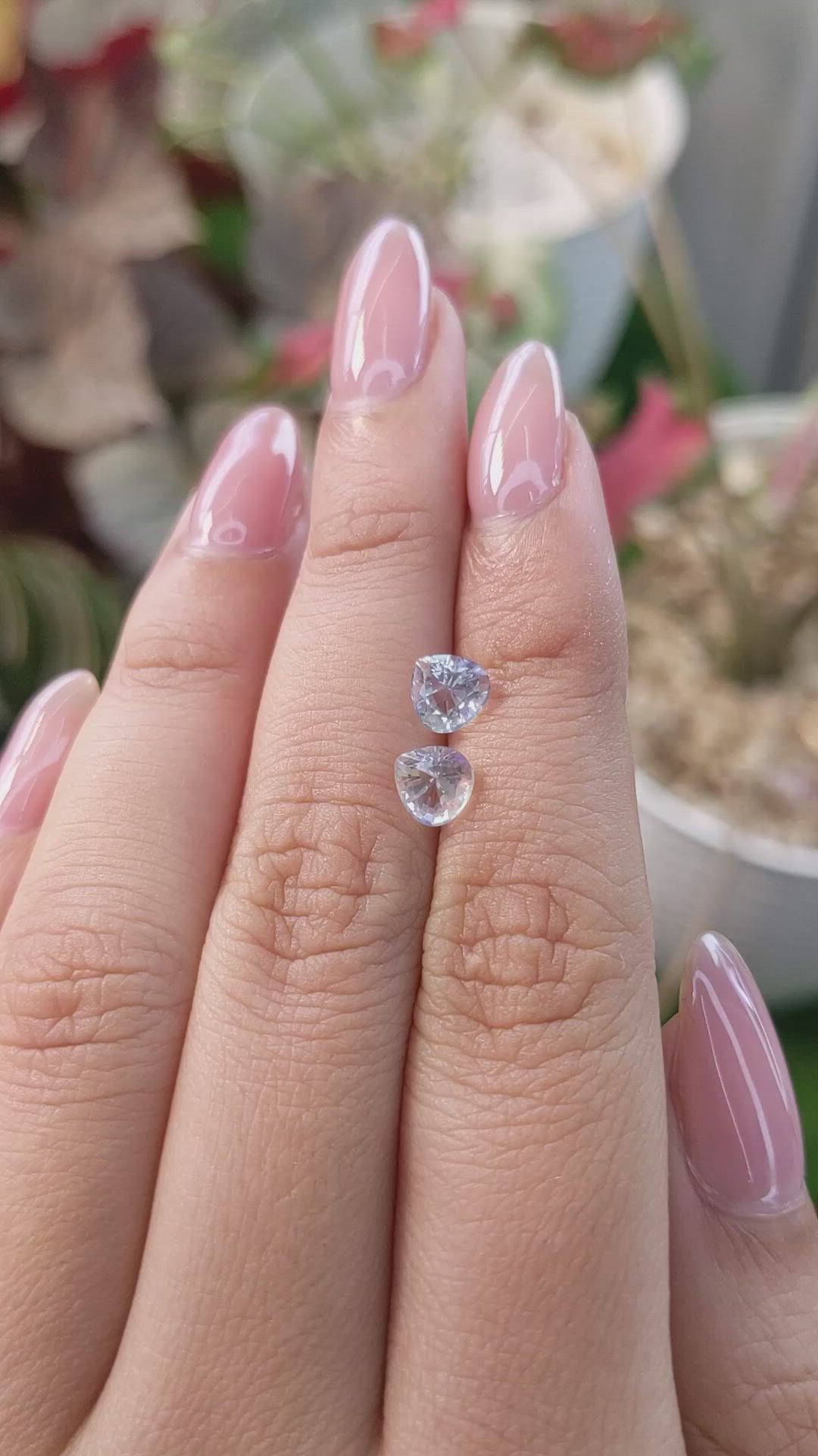 1.43&nbsp;Ct.Tw.Total Carat Weight Rainbow Moonstone Pair from Ceylon (Sri Lanka) Size Video